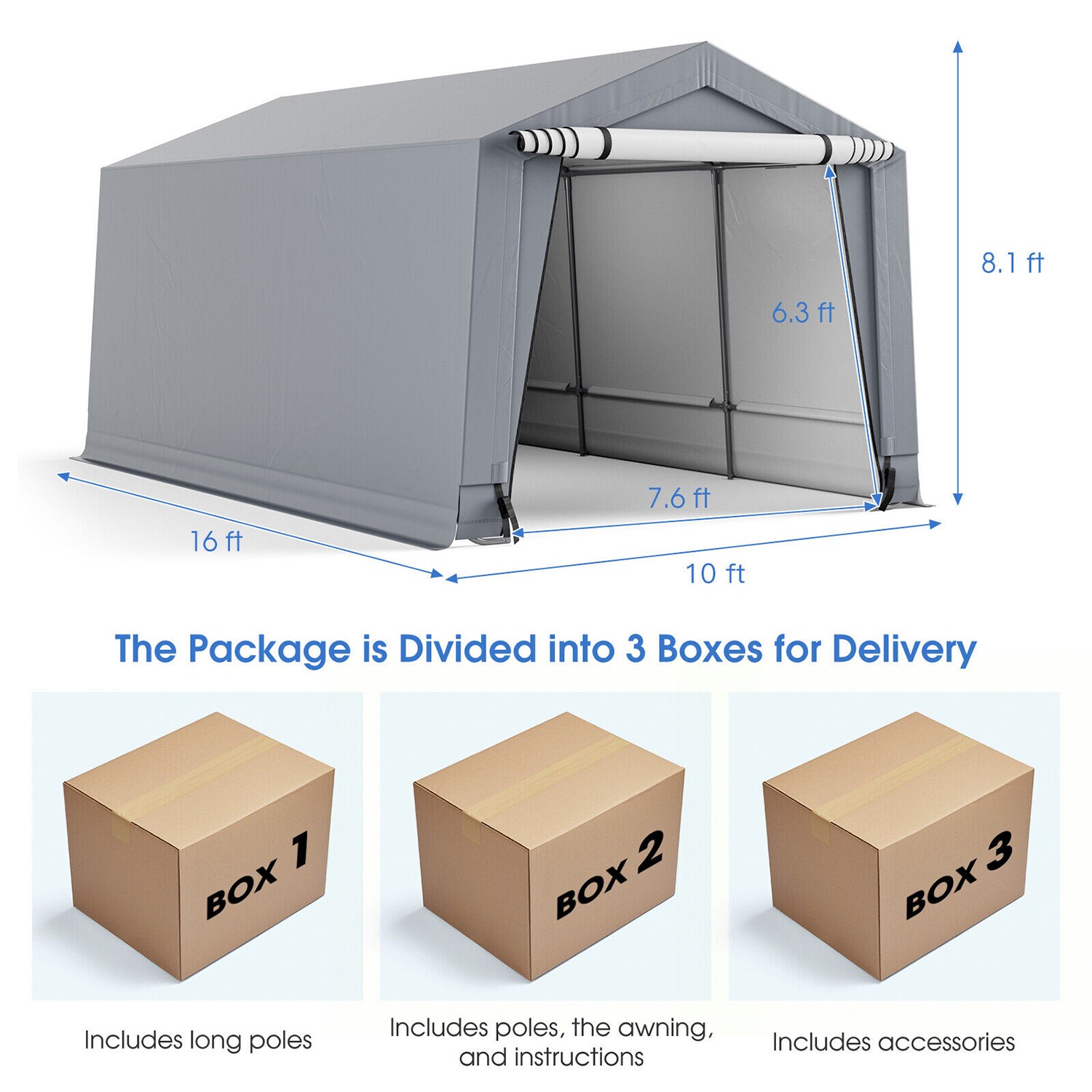 WELLFOR NP-HPY-10685GR+ Canopy-Storage - View #8