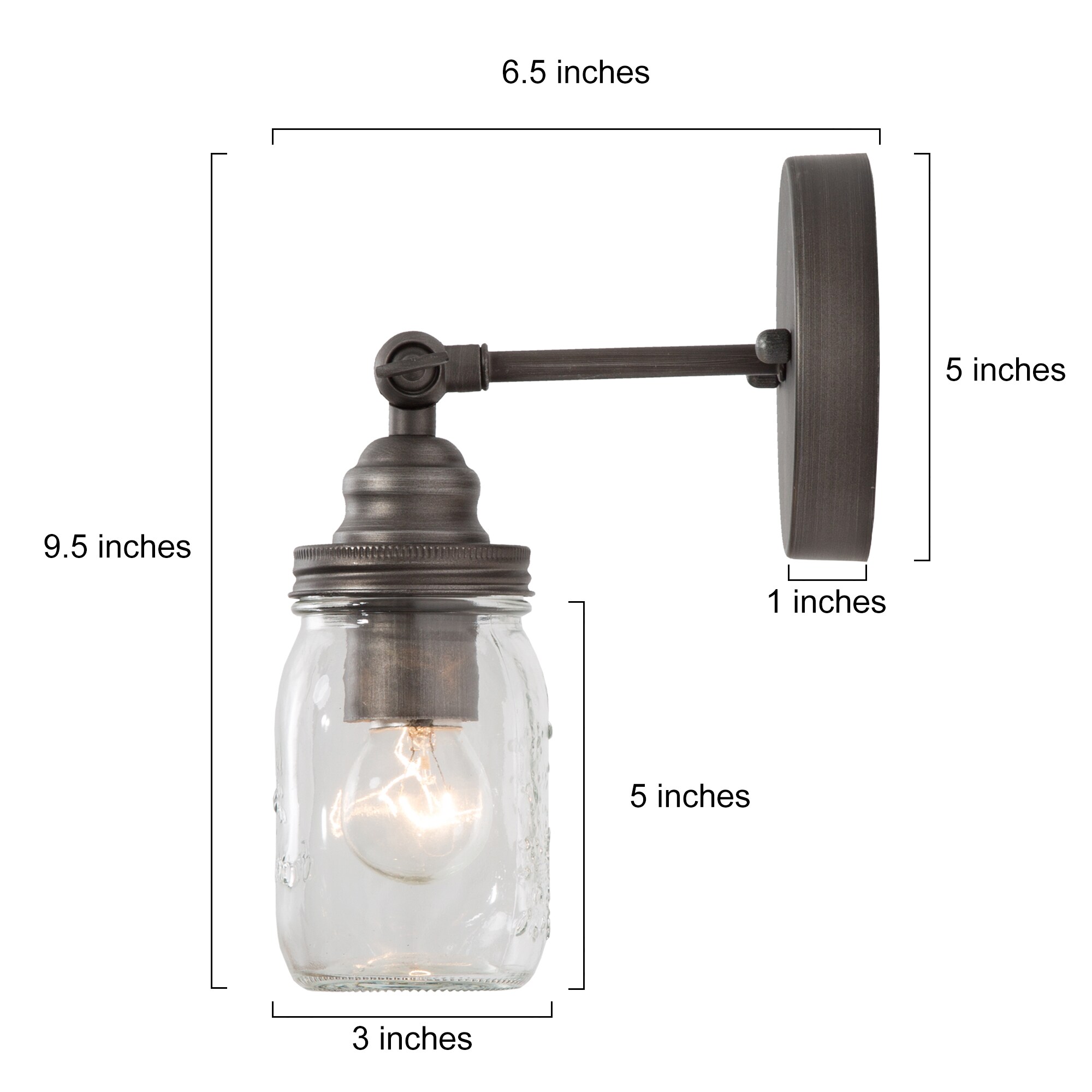 LNC Maison 5-in 1-Light Brushed Gray LED Farmhouse Vanity Light in the ...