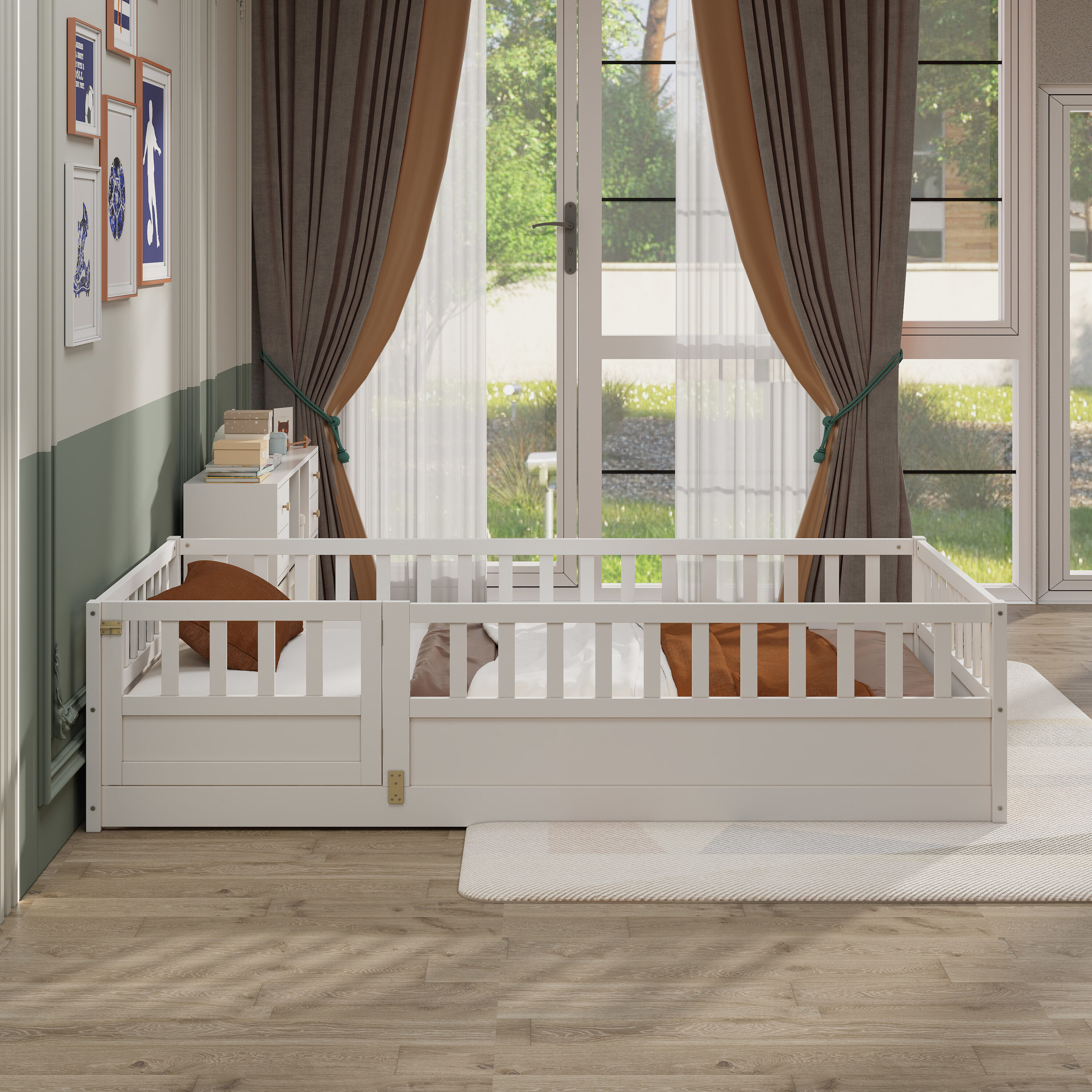 LOVMOR Twin Size Floor bed integral construction with super high — free download