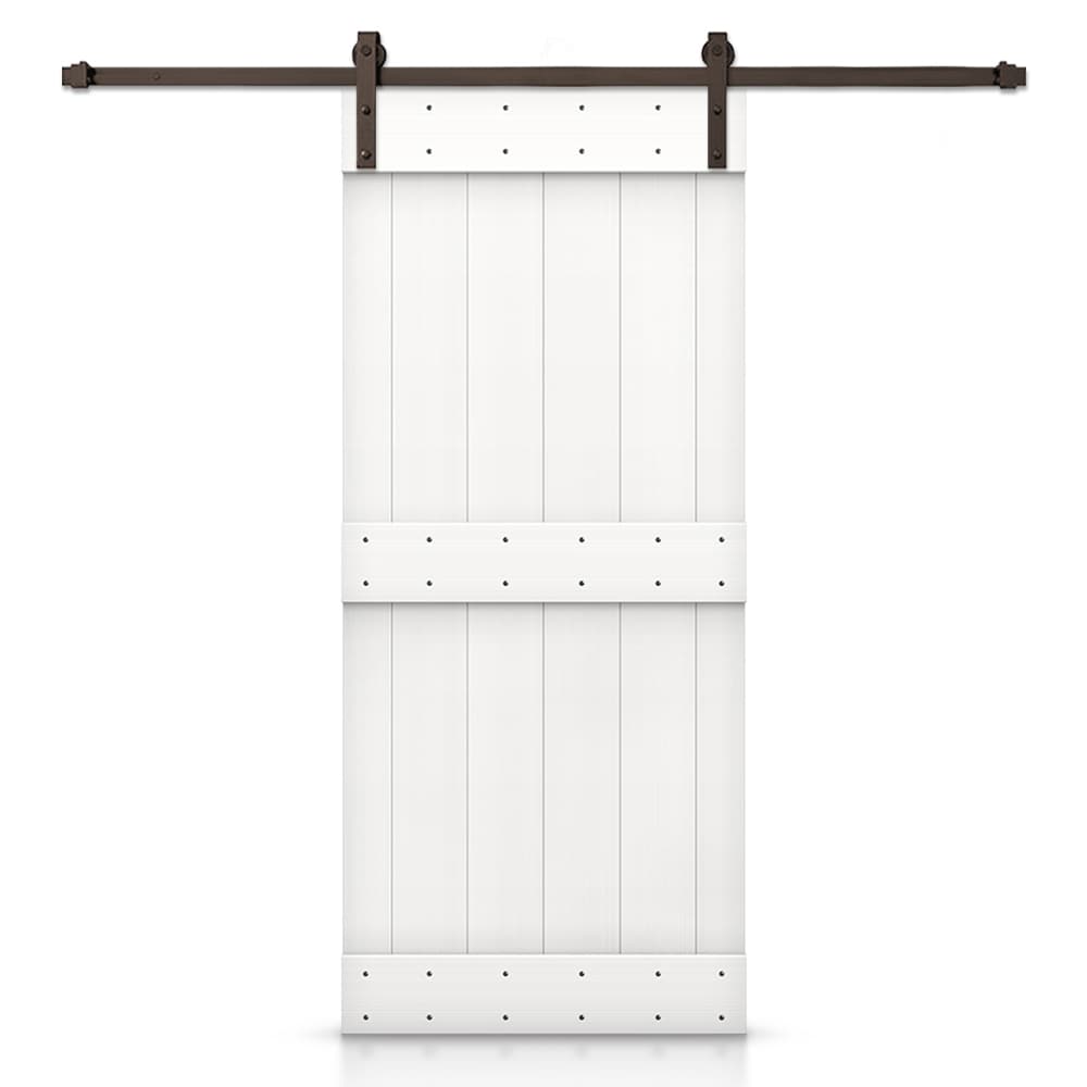 CALHOME S11-AB-60+03-20W 20-in x 84-in White Knotty pine Wood Solid core Single Barn Door (Hardware Included)