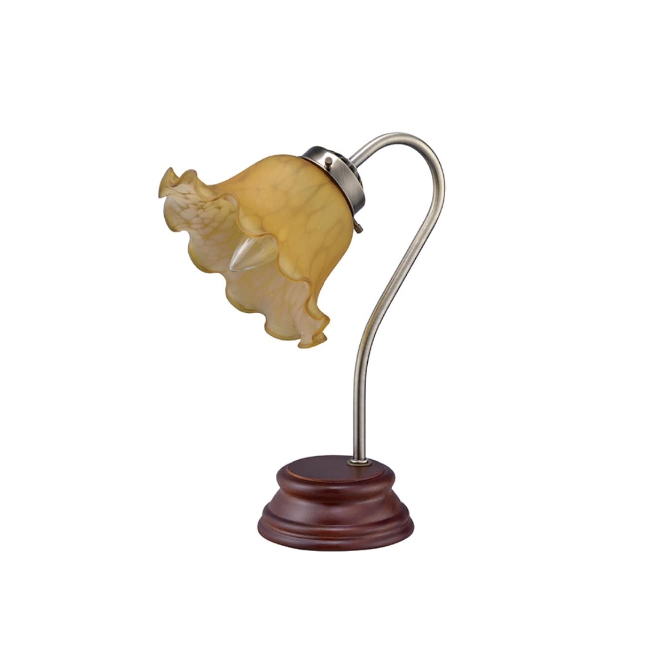 HomeRoots 4000468702 12-in Brown Table Lamp with Glass Shade