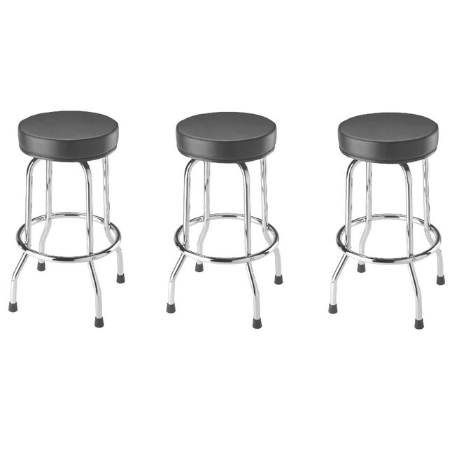 Upholstered Swivel Bar Stool, Round Metal Swivel Bar Stools With Backless Black