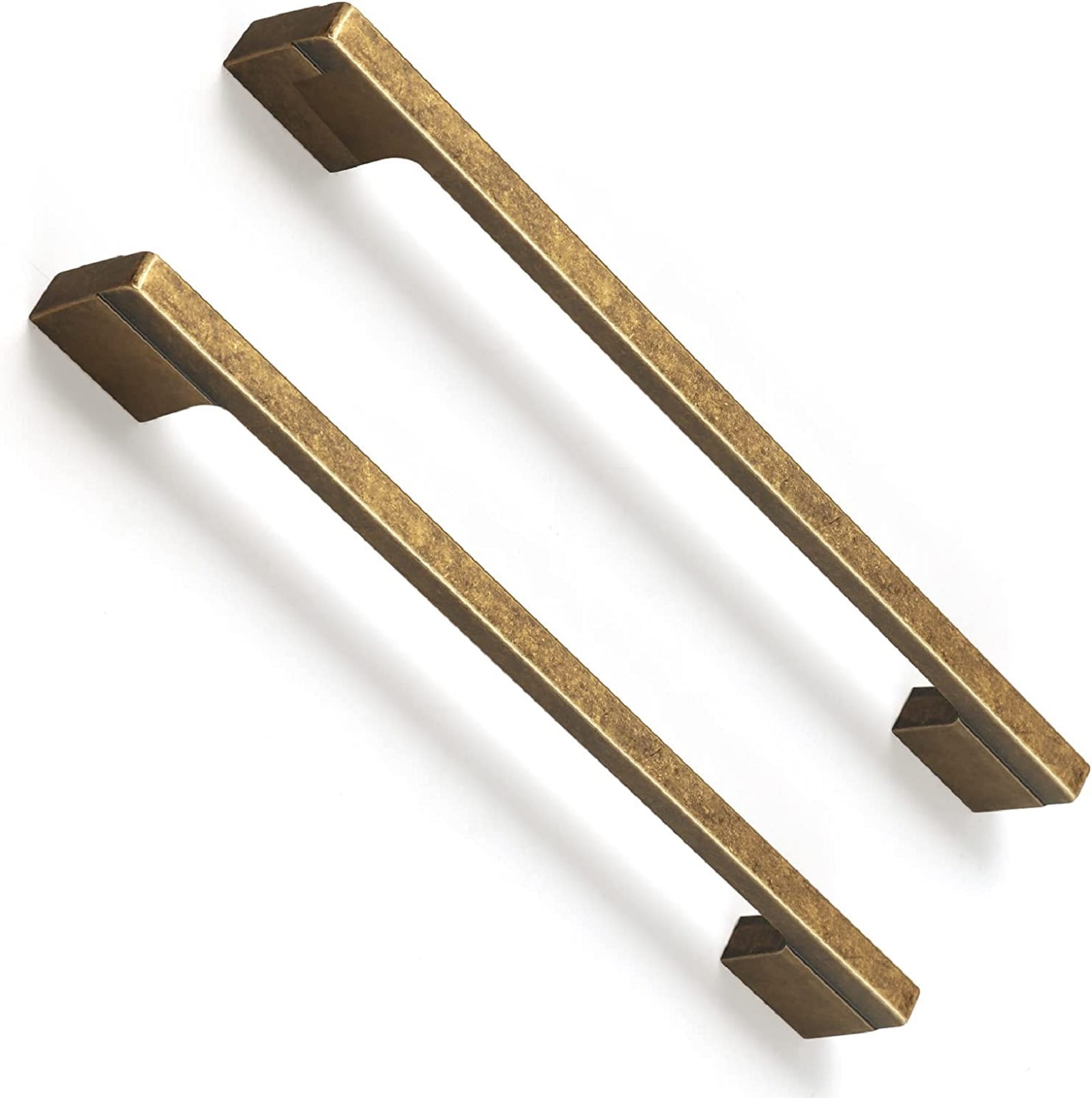 Miaokesen 1816GT-192 7-9/16-in , 192mm Center to Center Antique Brass Dual Mount Rectangular Handle 6 -Pack