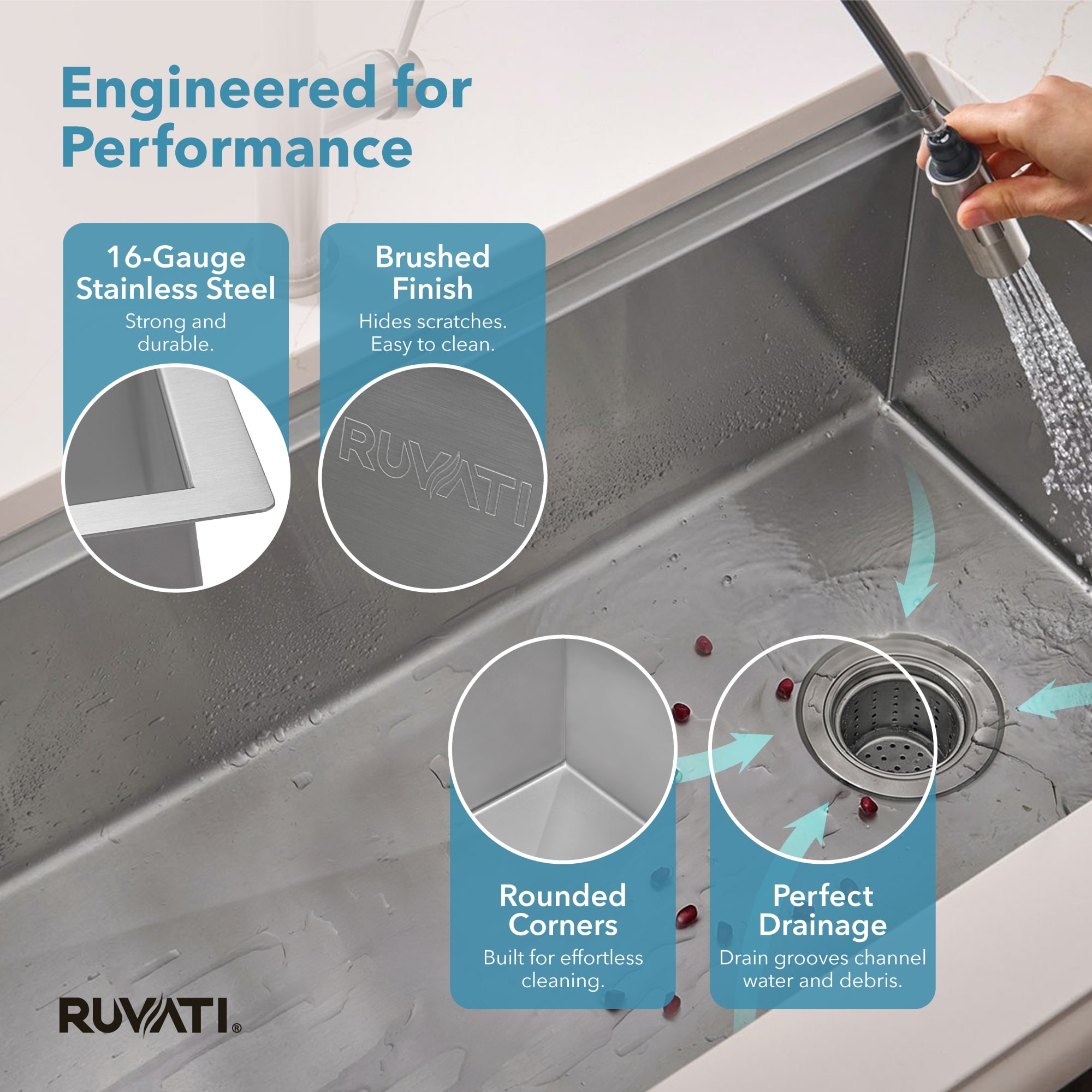 Ruvati RVH8596 Kitchen-Sinks - View #8