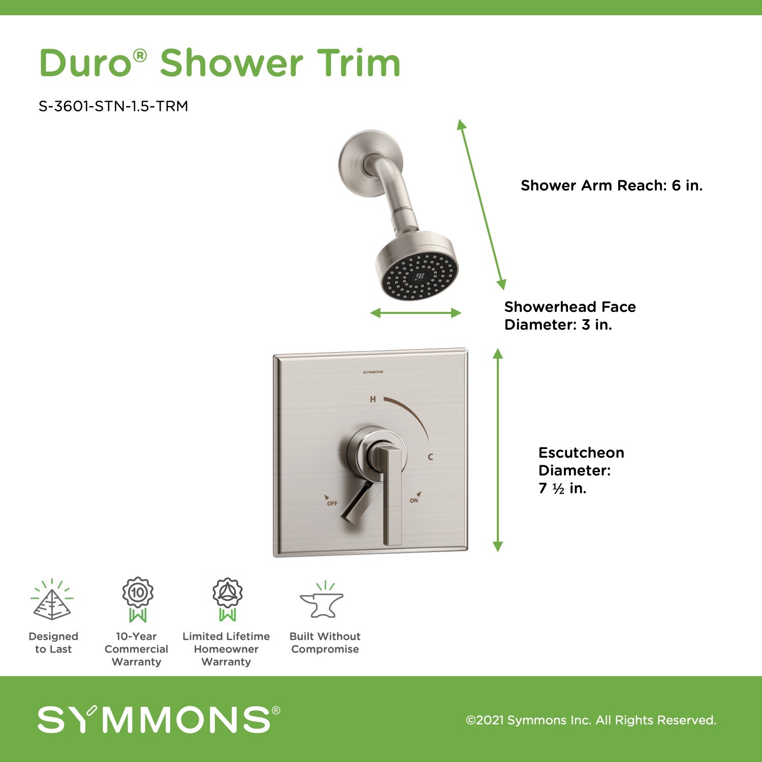 Symmons S-3601-STN-1.5-TRM Tub-Shower-Faucets - View #2