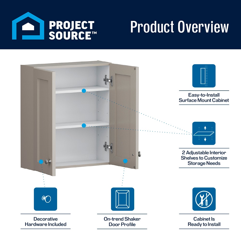 Project Source TTEZ19 Bathroom-Wall-Cabinets - View #5