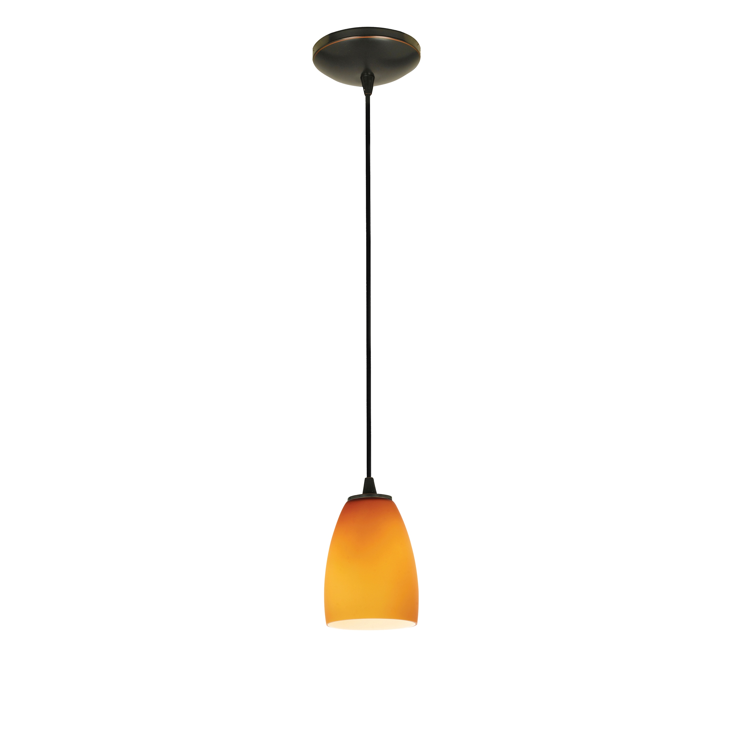 Amber Glass Oil Rubbed Bronze Pendant Light