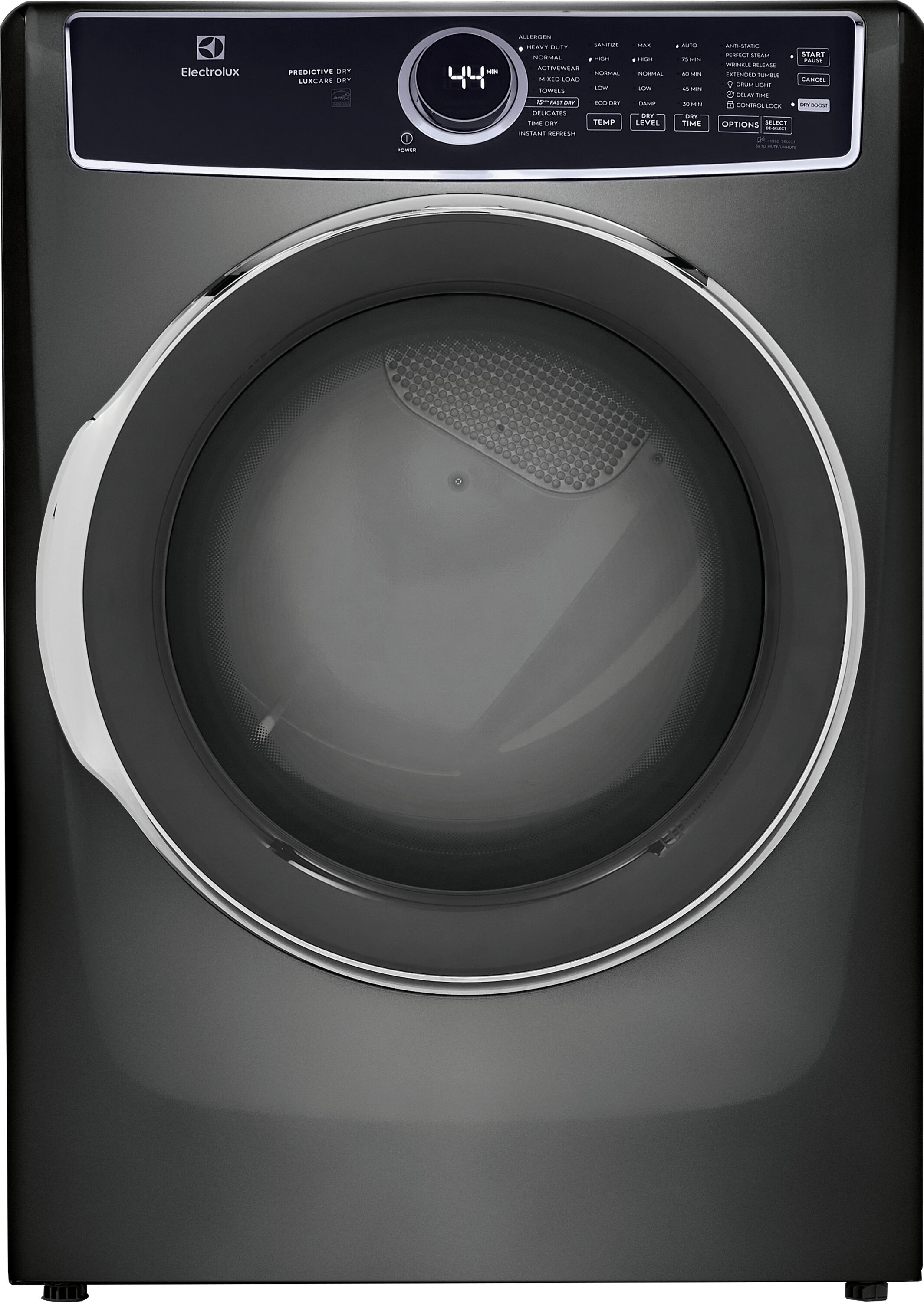 Electrolux ELFG7537AT LuxCare Dry and Instant Refresh 8-Cu. Feet Stackable Steam Cycle Vented Gas Dryer ( Titanium ) Energy Star Certified