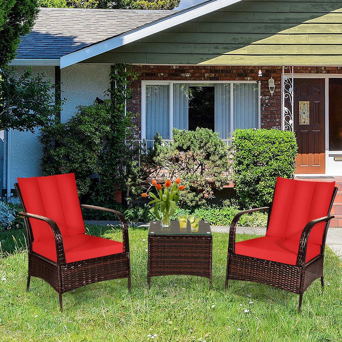 WELLFOR OUJ65850RE Patio-Conversation-Sets - View #7