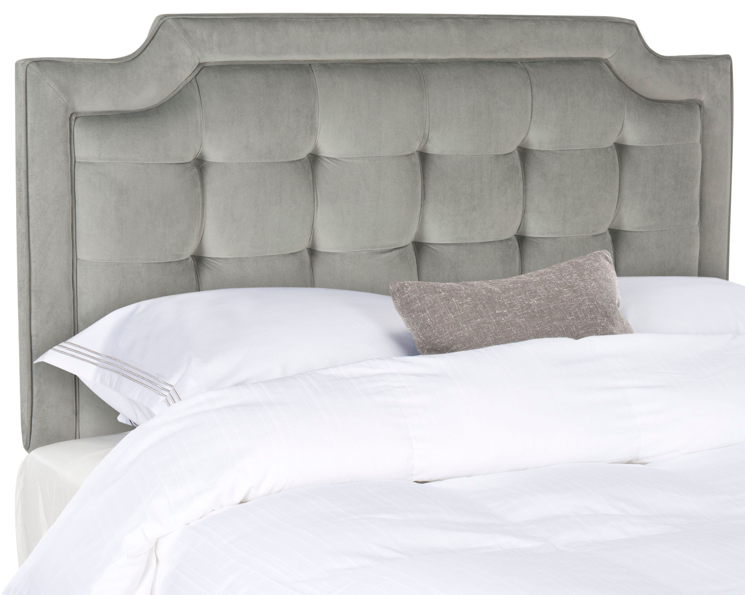 Safavieh Sapphire Pewter King Synthetic Upholstered Headboard in the ...