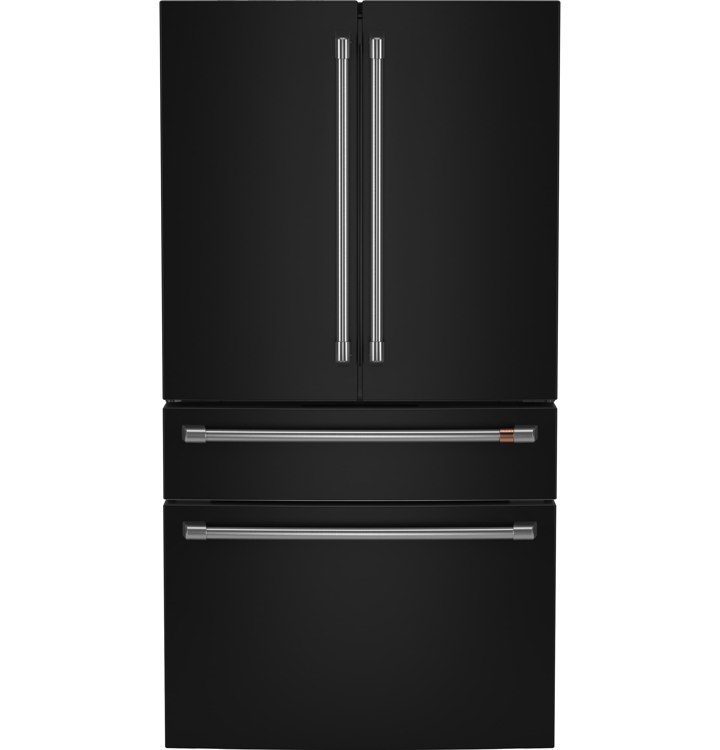 Cafe CJE23DP3WD1 Counter-Depth 23.2-cu ft 4 -Door Smart Compatible French Door Refrigerator with Ice Maker with Water Dispenser ( Matte Black ) ENERGY STAR Certified