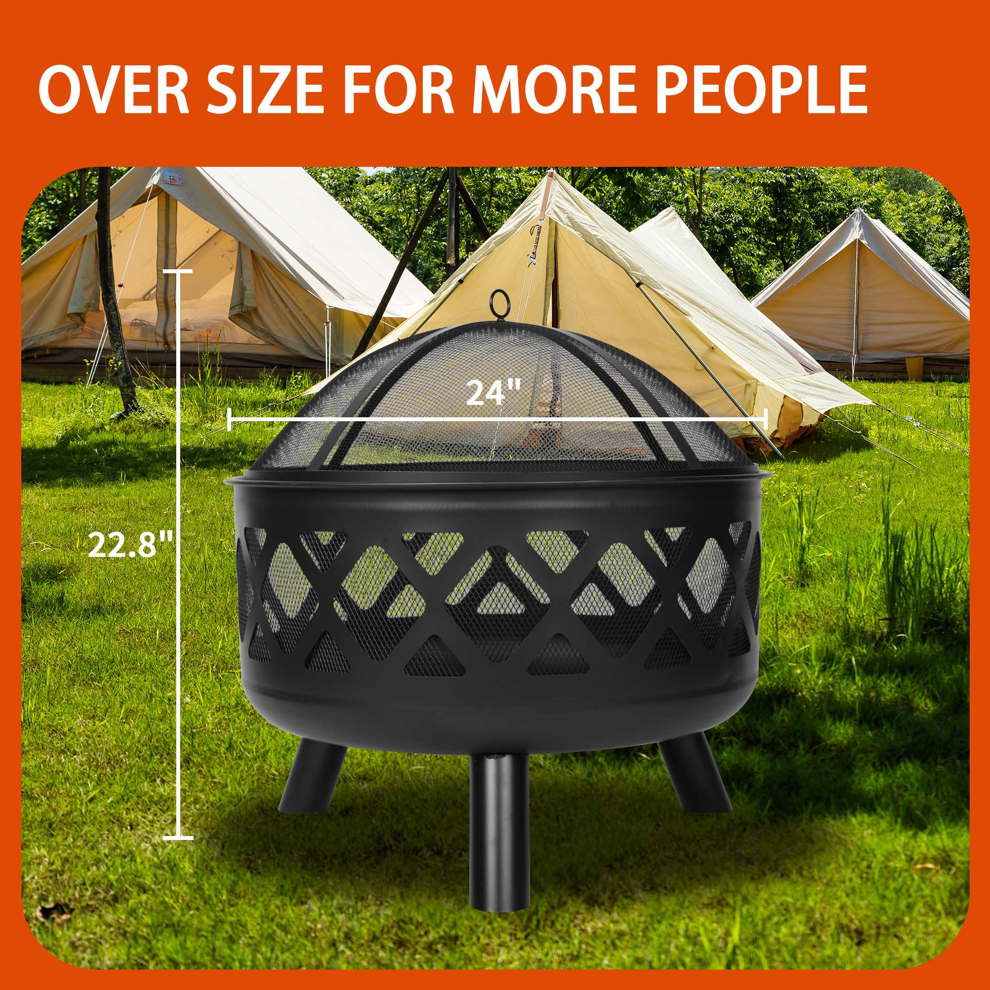 Bestier USLOW-O701261H-BLK Outdoor-Woodburning-Firepits - View #6