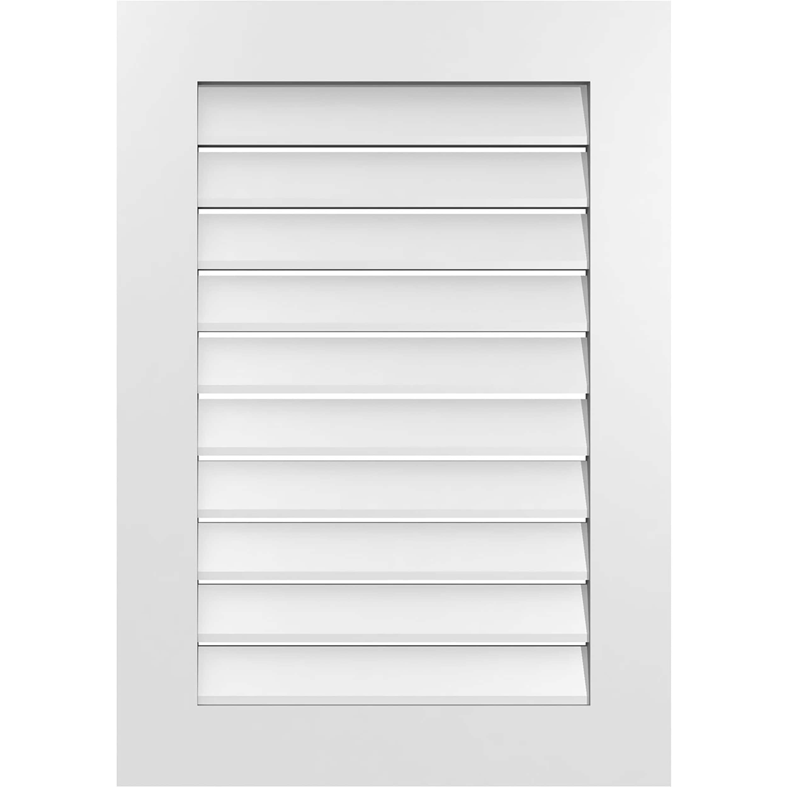 Ekena Millwork GVPVE24X3401SF 24-Inches x 34-Inches Off-white Rectangle PVC Gable Louver Vent