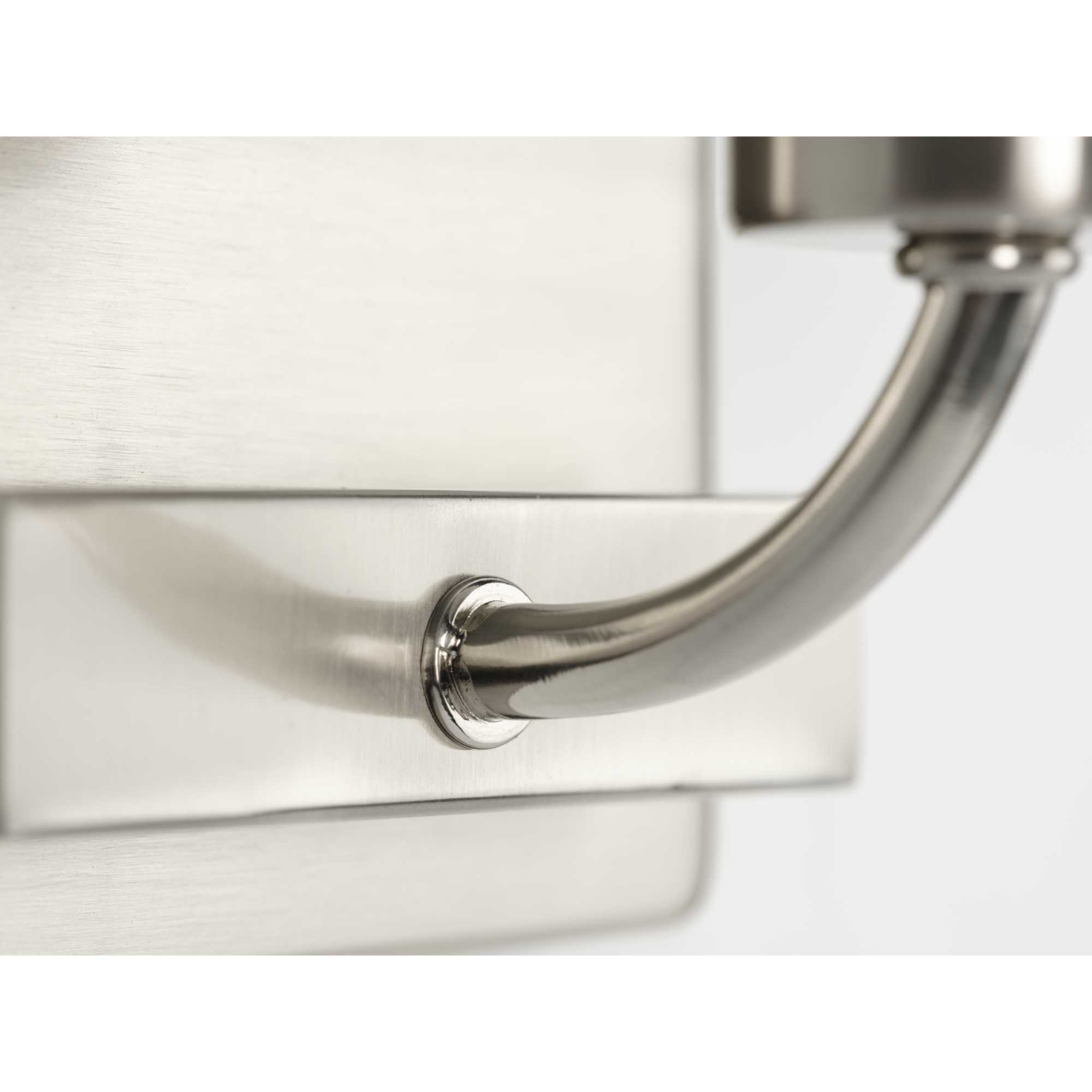 Brushed Nickel White Opal Glass Dimmable Bath Vanity Light