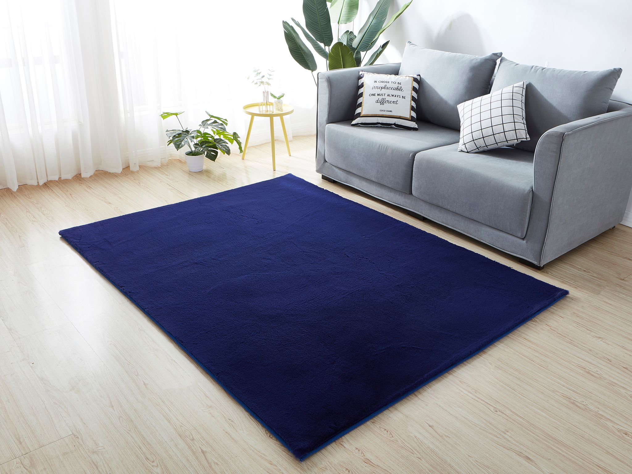 Amazing Rugs RSRNB1219-710 Lily Luxury 7 x 10 (ft) Tufted Polyester Navy Blue Rectangular Indoor Abstract Area rug
