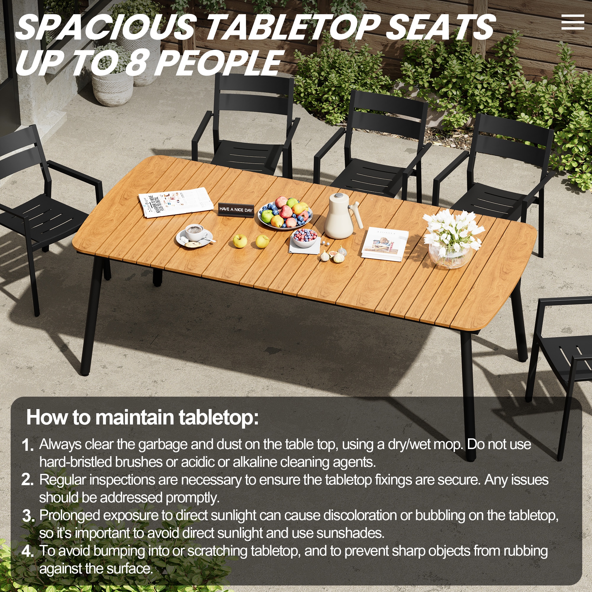Crestlive Products CL-TB059BRN210 Patio-Tables - View #5