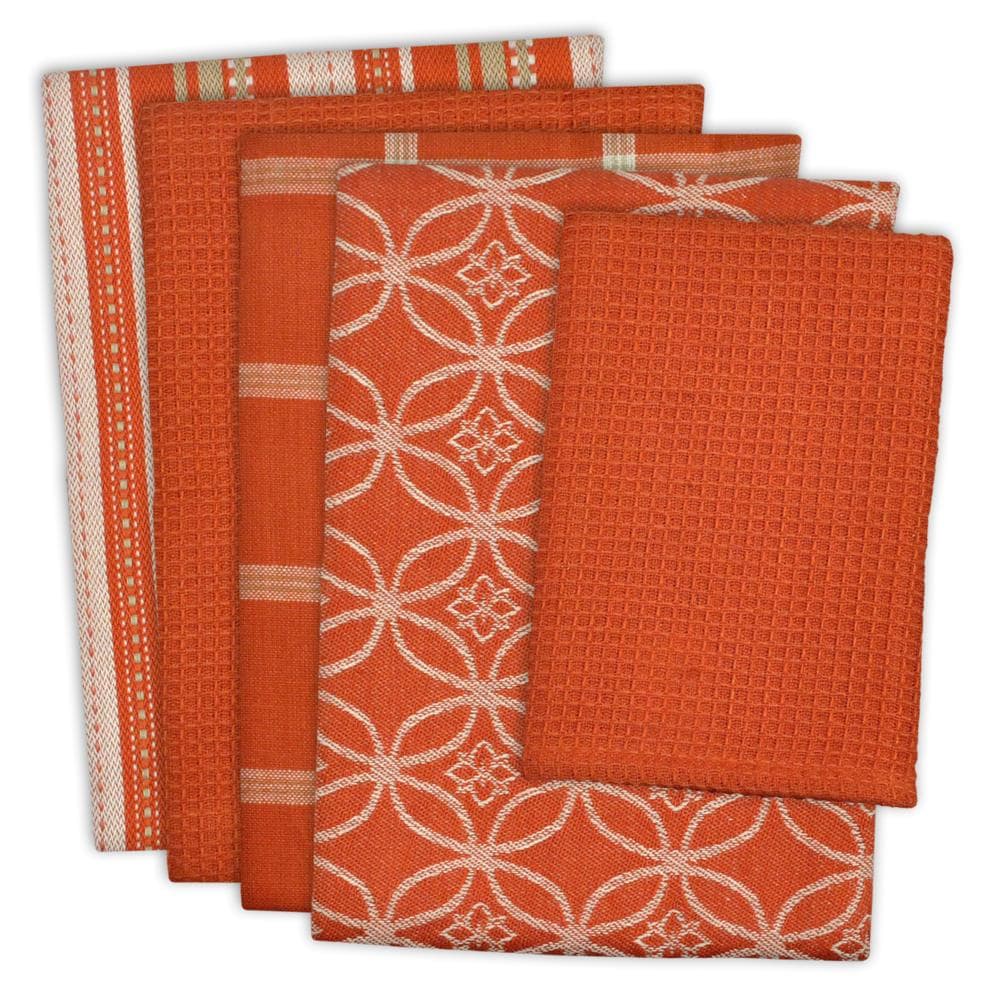 DII CAMZ32783 5 -Pack Cotton Abstract Dish towel