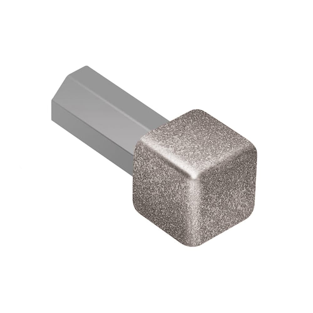 Schluter Systems EV/Q45TSSG Quadec 0.188-in W x 1.0-in L Stone grey textured color-coated aluminum Aluminum Inside/Outside corner Tile Edge Trim