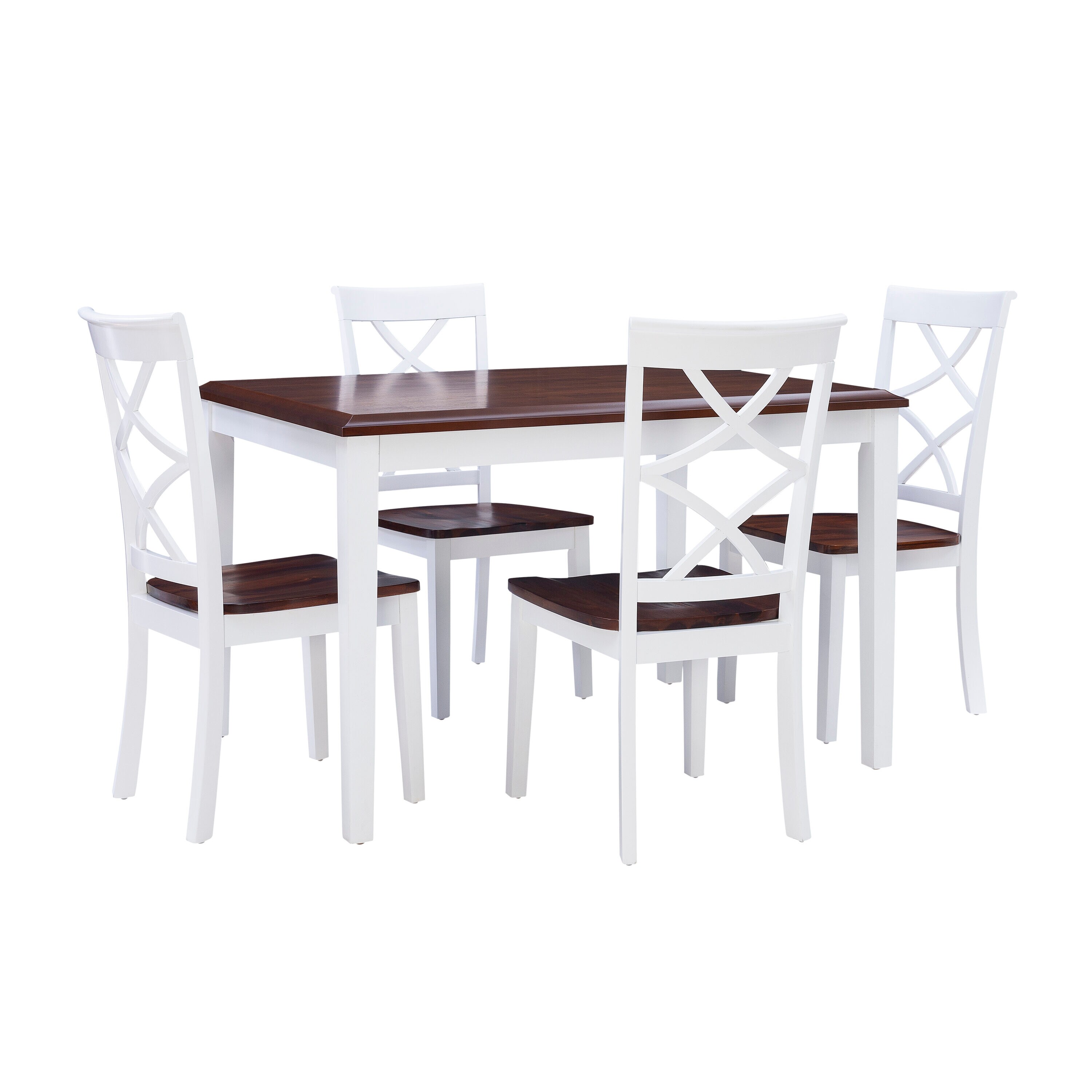 Powell PWLSS505 Cherry and White Casual Dining Room Set with Rectangular Table ( Seats 4 )