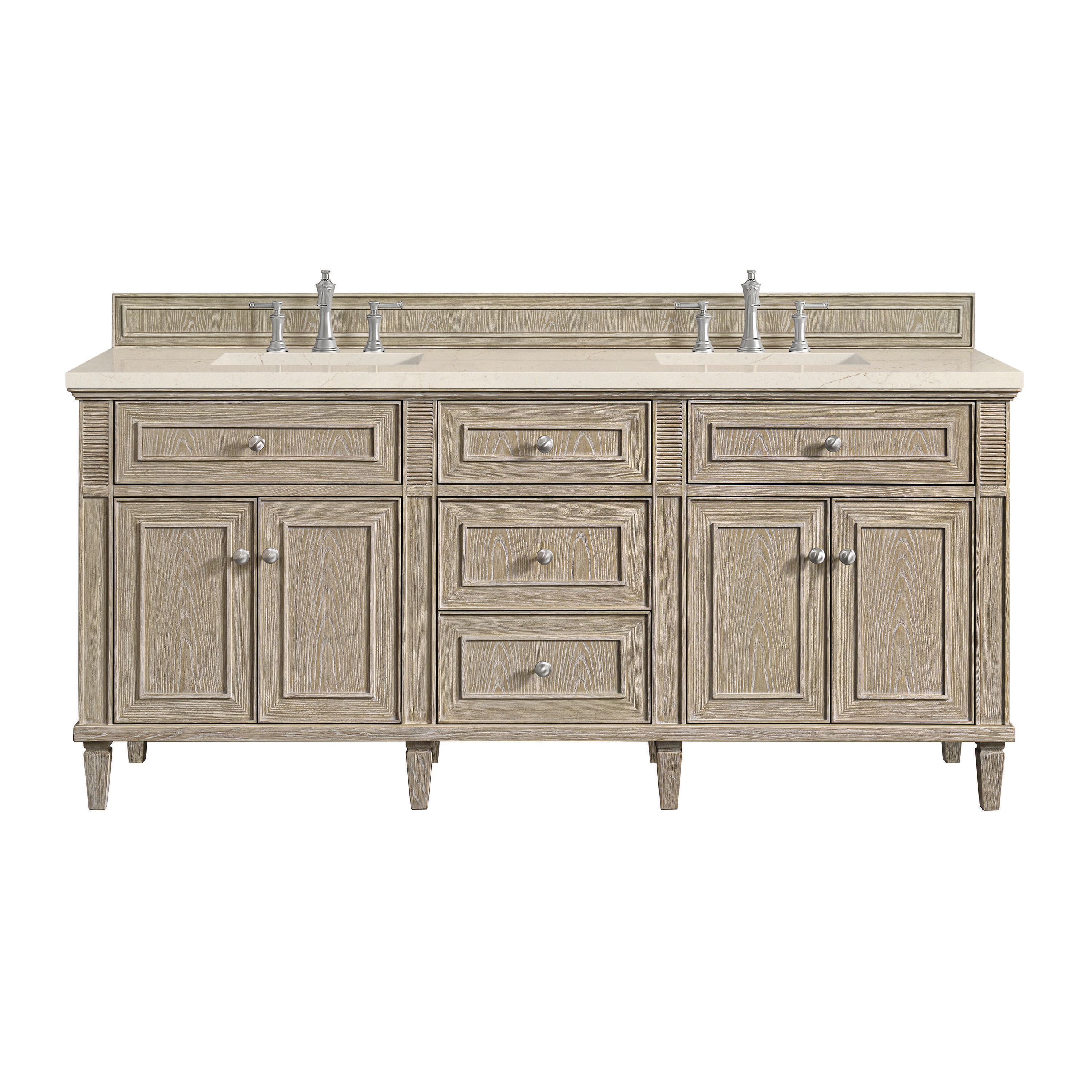 James Martin Vanities Lorelai 72-in Whitewashed Oak Undermount Double ...