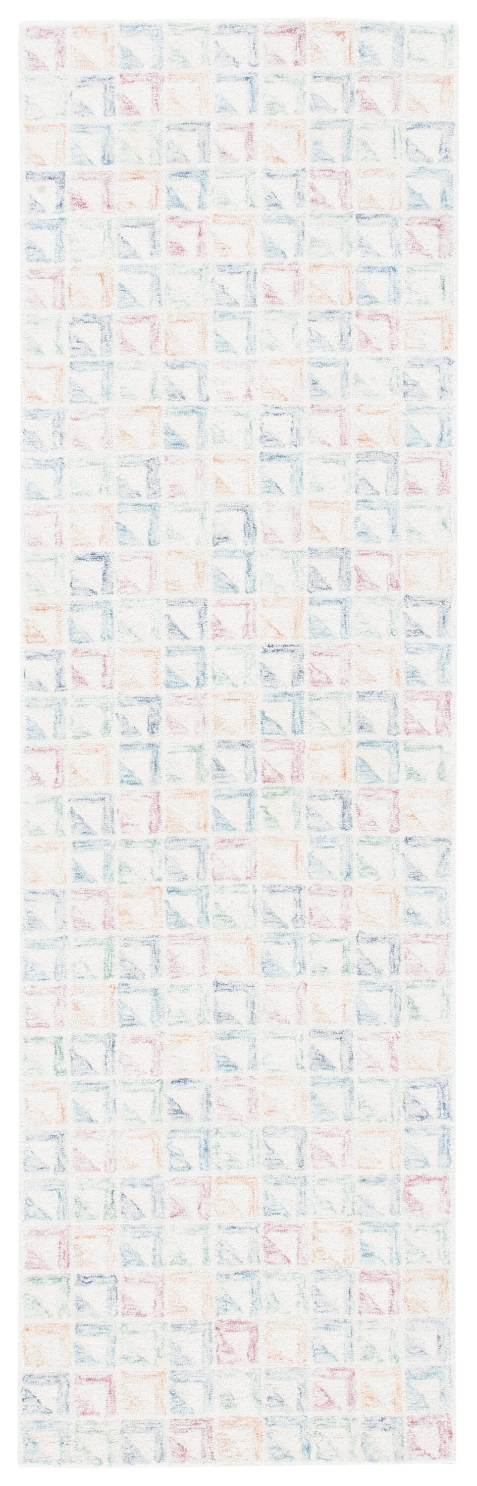 Ivory and Blue Hand-Tufted Wool Area Rug