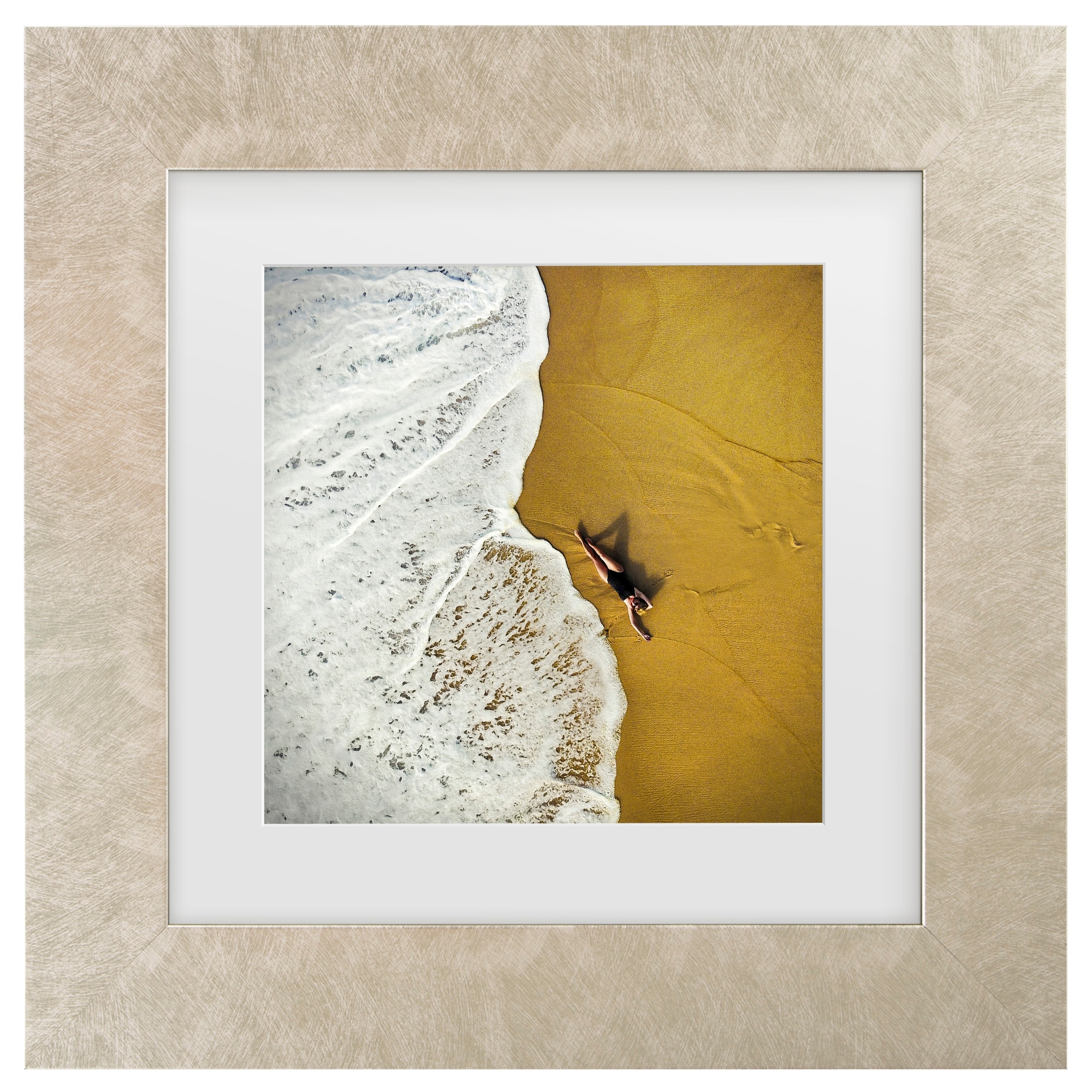 Champagne Framed Beach Scene Canvas Print for Nursery