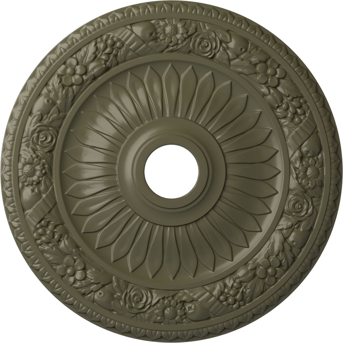 Ekena Millwork CM23BEPTF Bellona 23.625-in W x 23.625-in L Painted Turtle Polyurethane Whole Ceiling Medallion