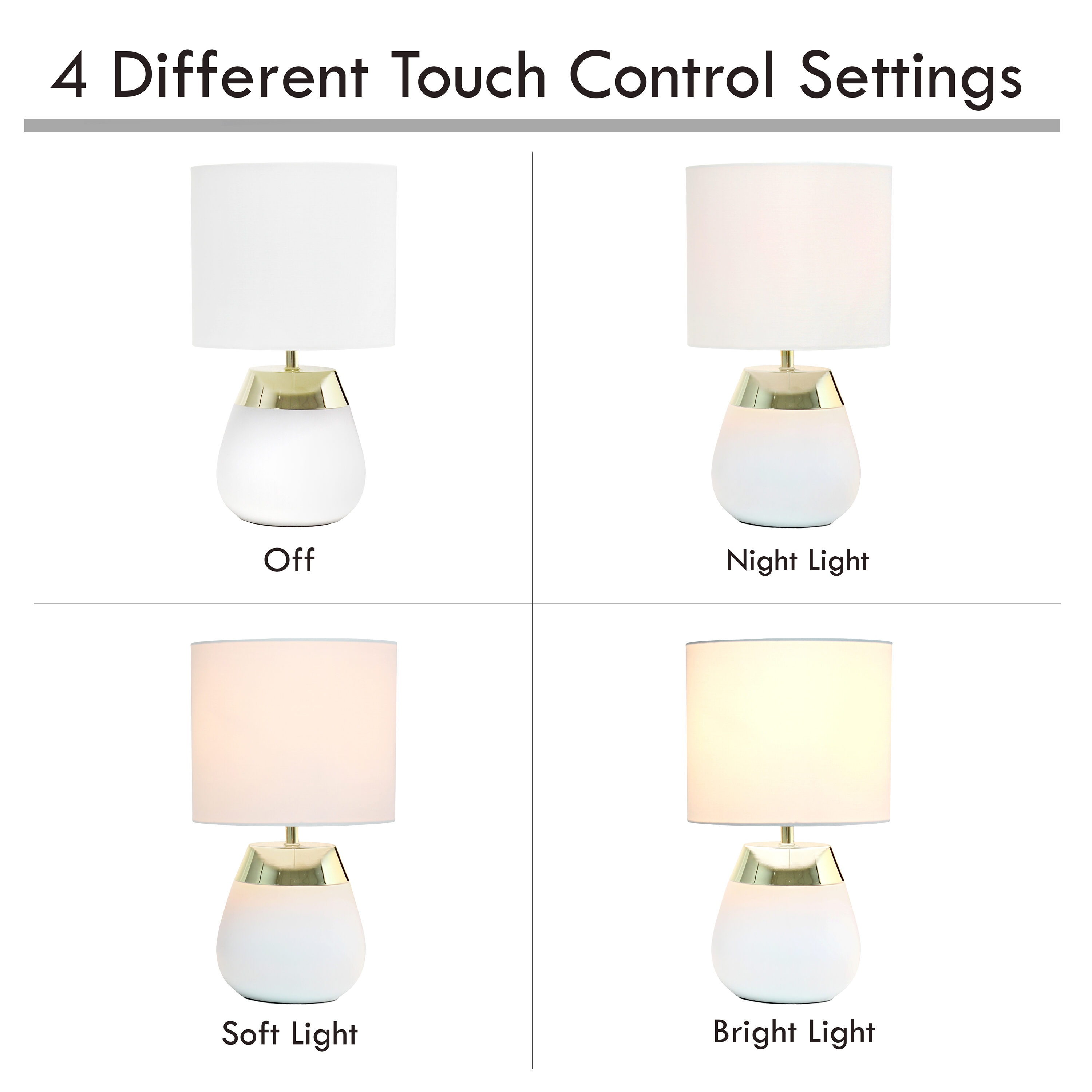 Simple Designs LT1106-WHT Table-Lamps - View #6