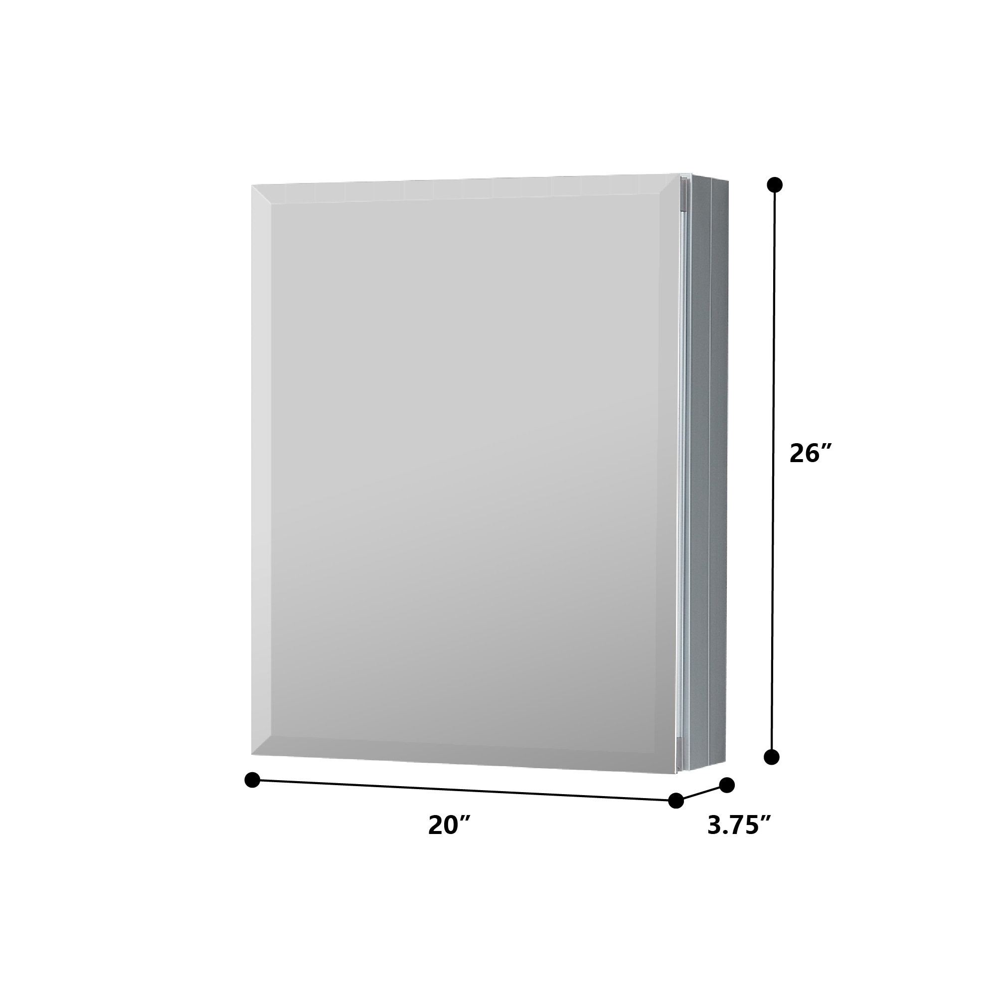 WELLFOR DH Bathroom medicine cabinet 20-in x 26-in Surface/Recessed ...