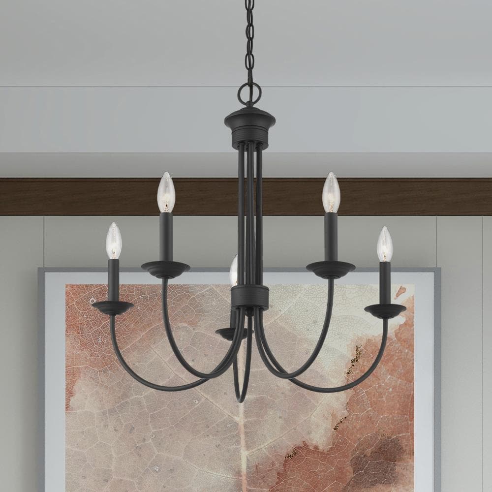Estate Elegance 5-Light Black Crystal Chandelier