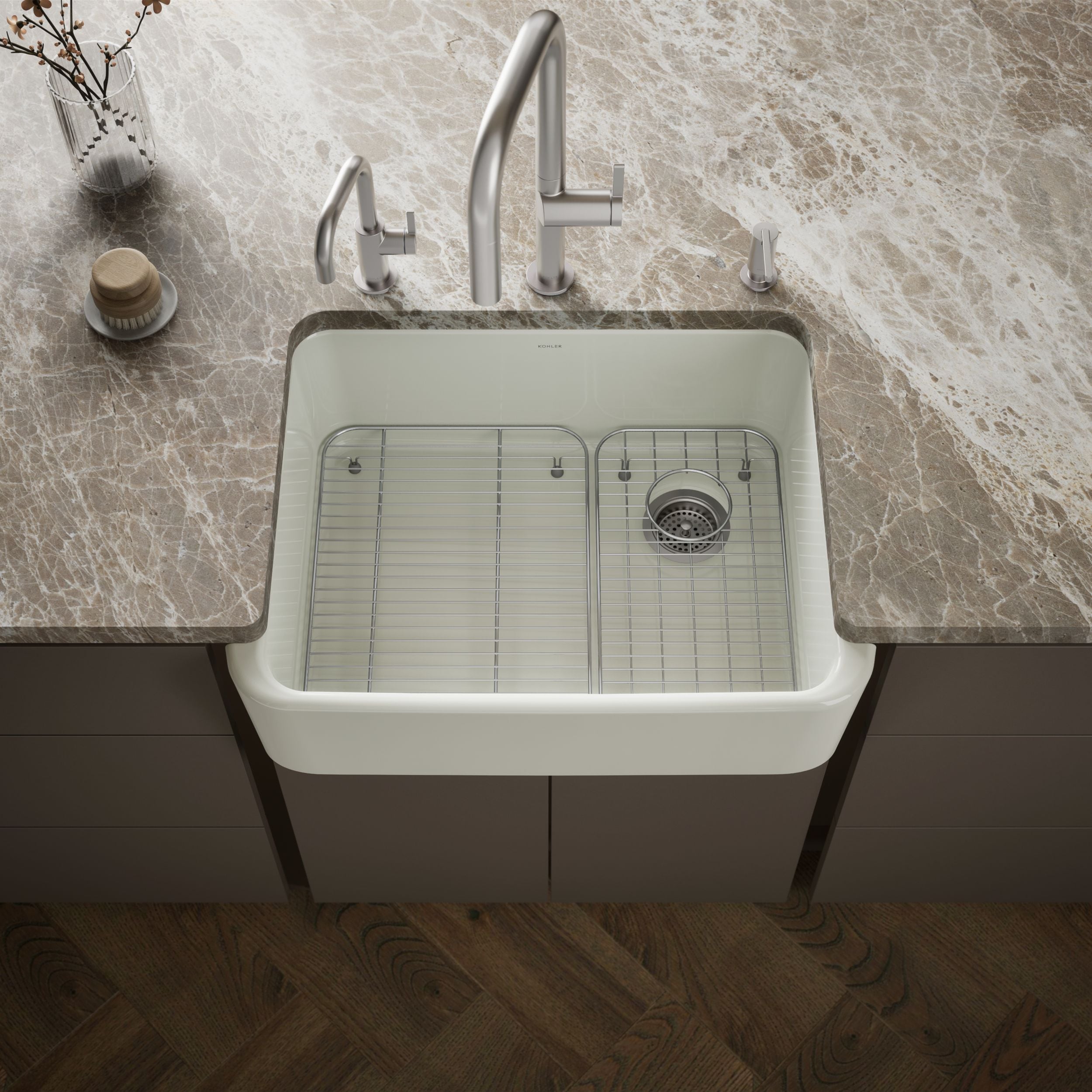 KOHLER Ironridge Undermount 28.47-in x 22-in Cast iron Single bowl Kitchen Sink