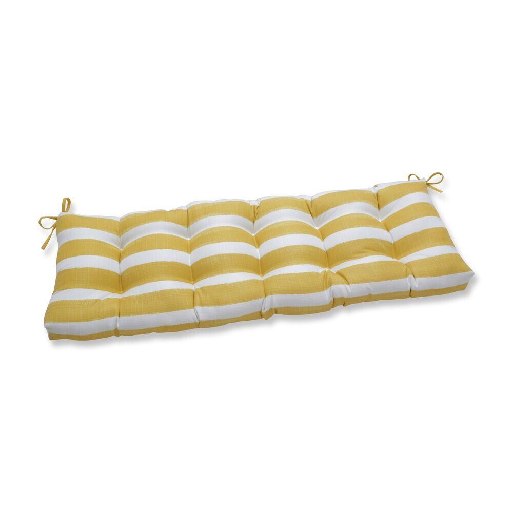 Pillow Perfect Nico Pineapple Yellow Patio Bench Cushion At