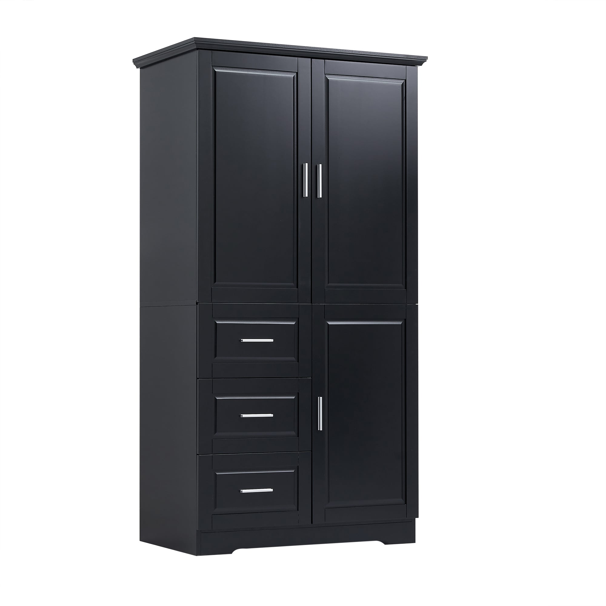 ZAKLOOP WUV255 3 -Drawers Black MDF Storage Storage drawer 62.2-Inches H x 19.6-Inches W x 62.2-Inches D