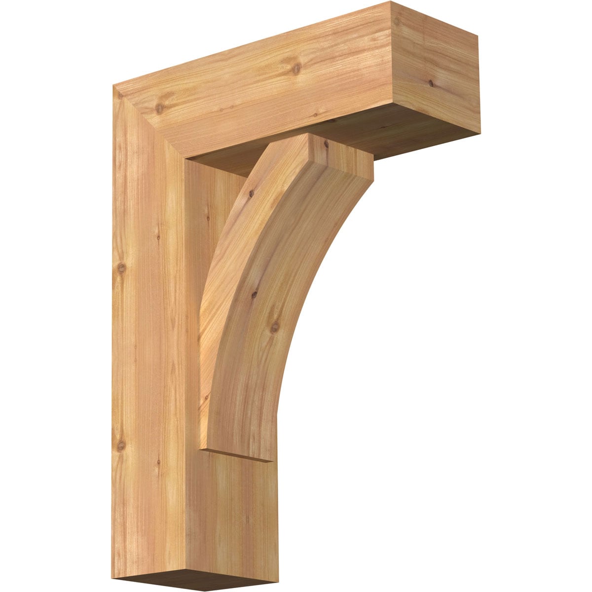 Ekena Millwork 1463968 Thorton Block Smooth Bracket with Offset Brace 7-1/2-in x 20-in x 28-in Western red cedar Brown Wood Standard bracket