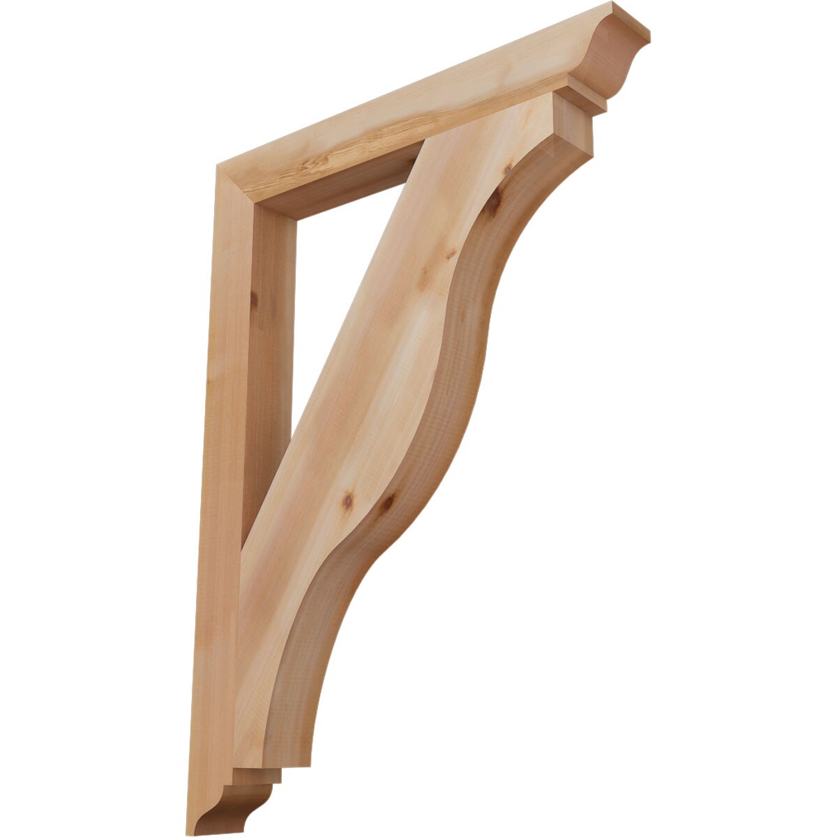 Ekena Millwork BKT04X32X44FST01SWR Funston traditional smooth 3-1/2-in x 32-in x 44-in Western red cedar Brown Wood Standard bracket