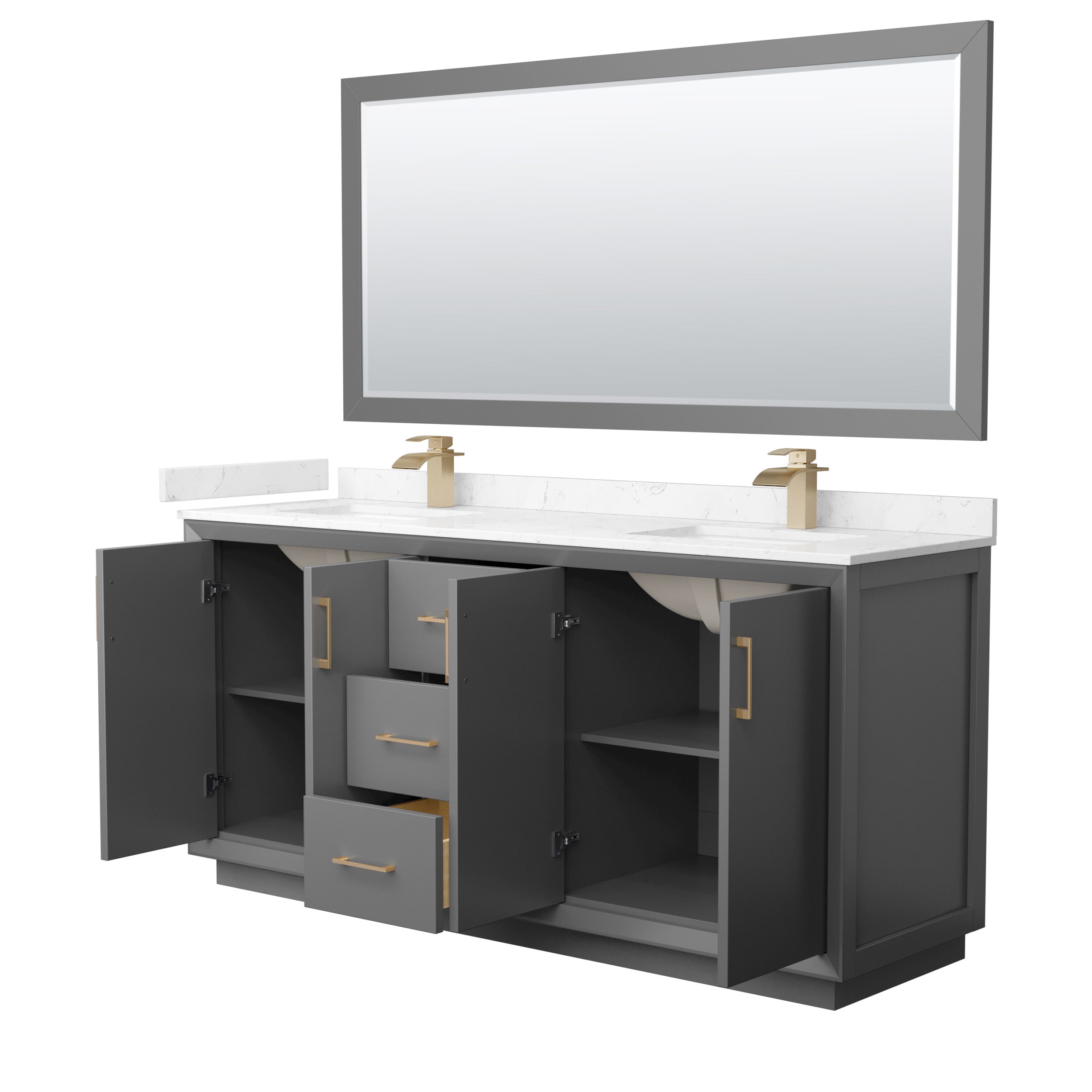 Wyndham Collection WCF414172DGZC2UNSM70 Bath-Vanity-Combo - View #2