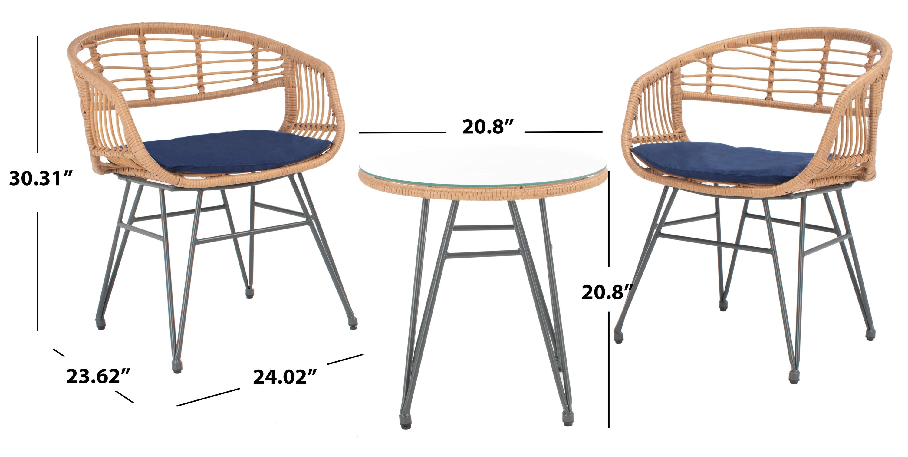 Safavieh PAT9014B Patio-Conversation-Sets - View #3