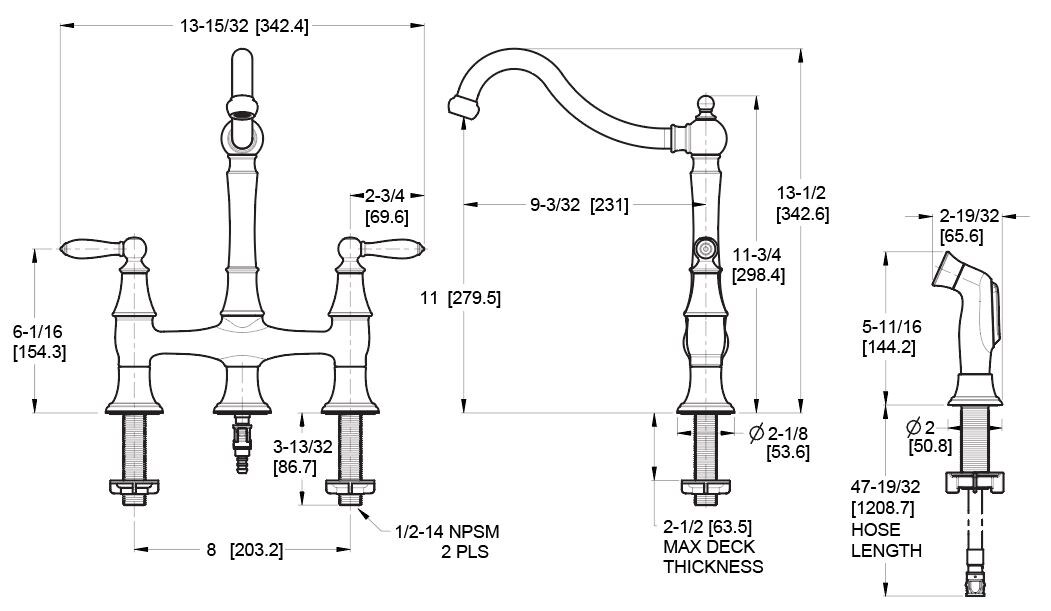 Pfister Courant Rustic Bronze Double Handle High Arc Kitchen Faucet   49967756 