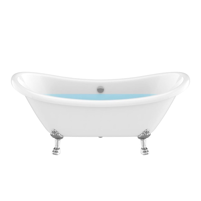 Belissima 69.29 in. Acrylic Double Slipper Clawfoot Non-Whirlpool Bathtub in White with Chrome Lion's Paw Feet Belissima 69.29 in. Acrylic Double Slipper Clawfoot Non-Whirlpool Bathtub in White with Chrome Lion's Paw Feet