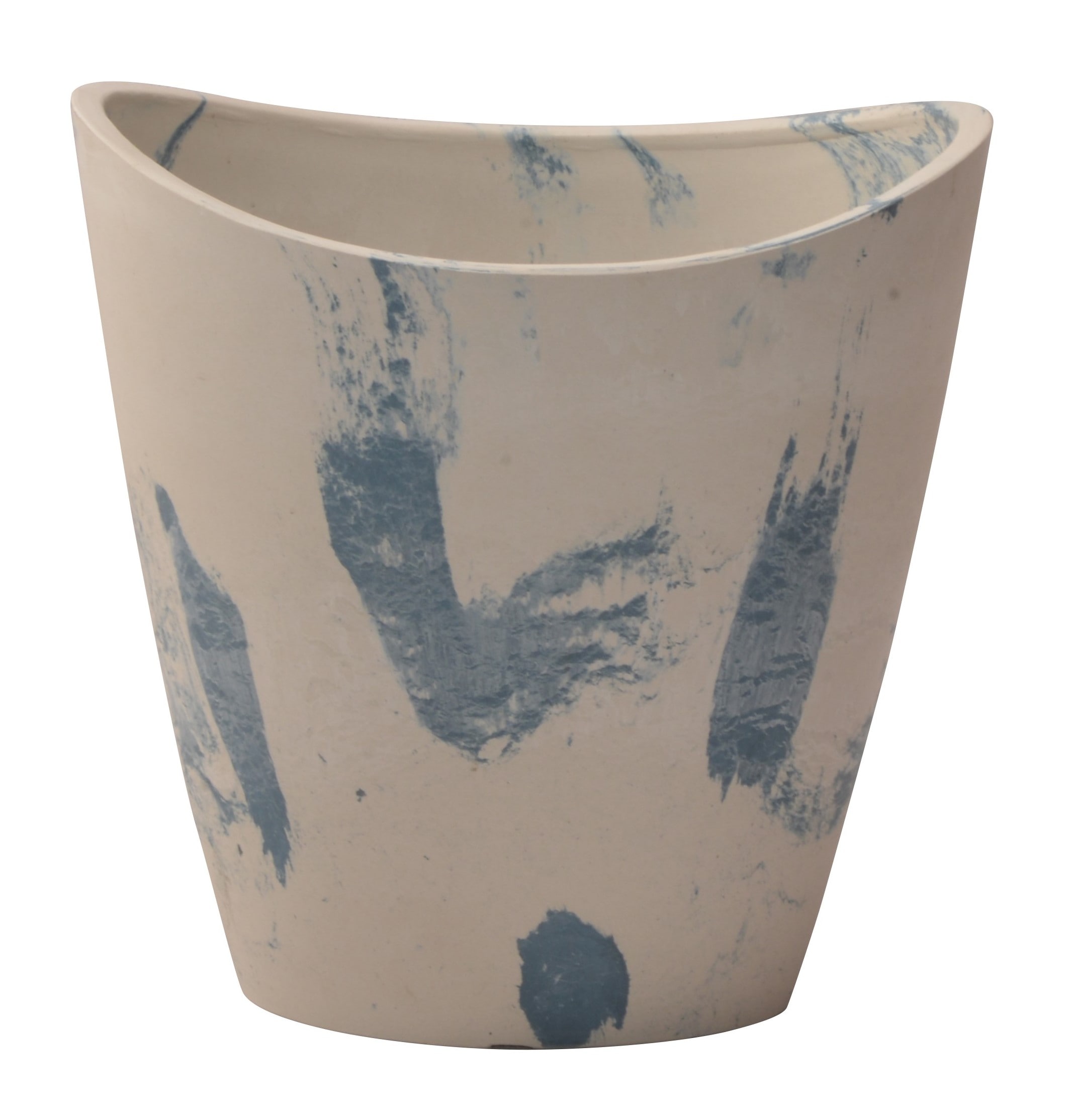 Greenship R-16YB25BWS-2 2 -Pack 9.9-Inches W Small Blue Resin Indoor/Outdoor Planter
