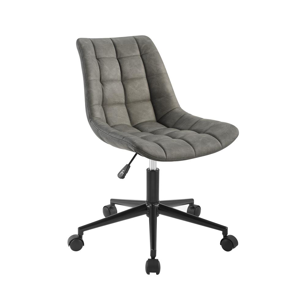  LWHJOSTSKGY Upholstered Armless Swivel Task Chair- Smoke Grey