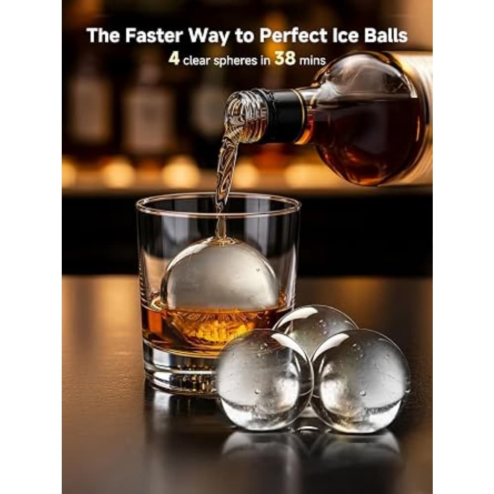 HechCab 2 inch Clear Ice Ball Maker with ClearCore Technology 150 pcs Day 4 pcs in 38 Mins Sphere Ice Maker with Enhanced Insulation Self-Cleaning Automatic Water Supply for Whiskey Bourbon Sansujyuku sansujyuku.com
