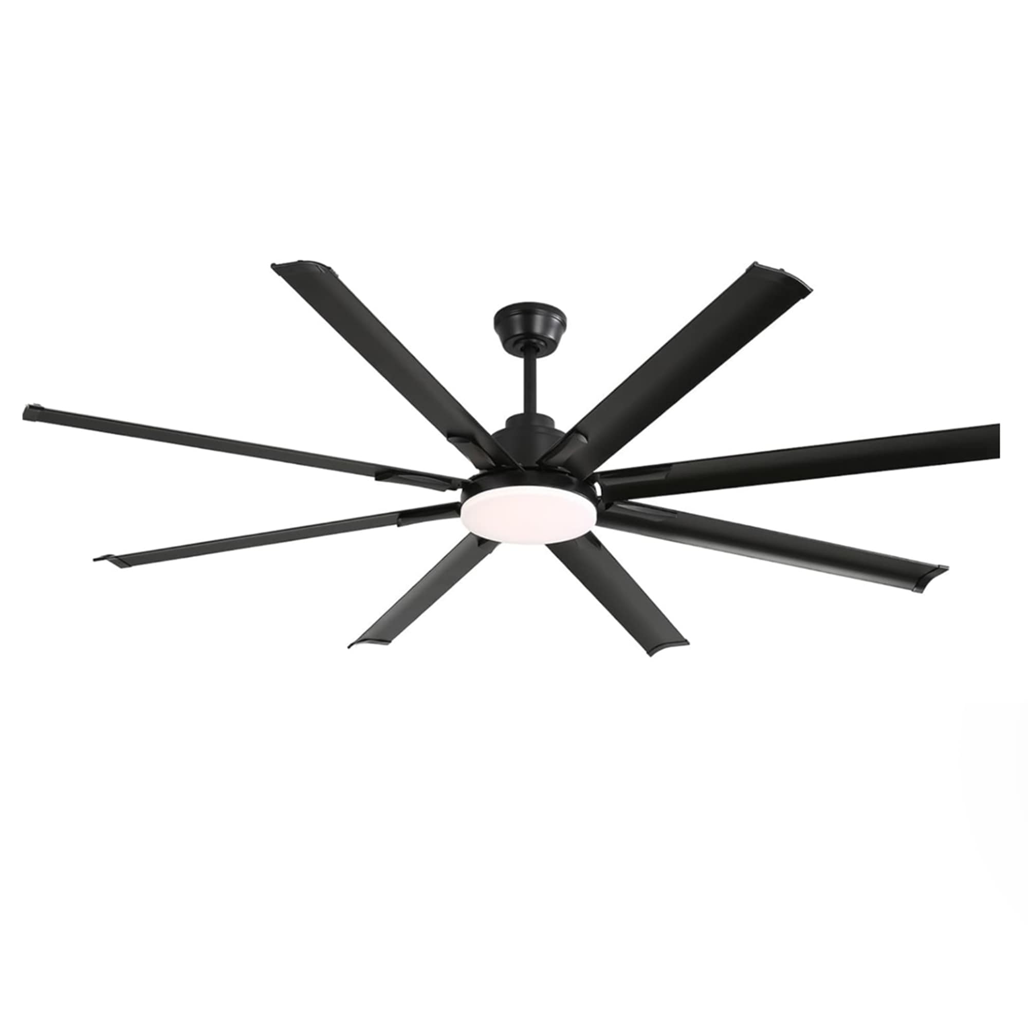 VACZON VZA01A121 84-in Color-Changing Integrated LED Matte Black with Black Blades Ceiling Fan With Light - Remote Included ( 8 -Blade )