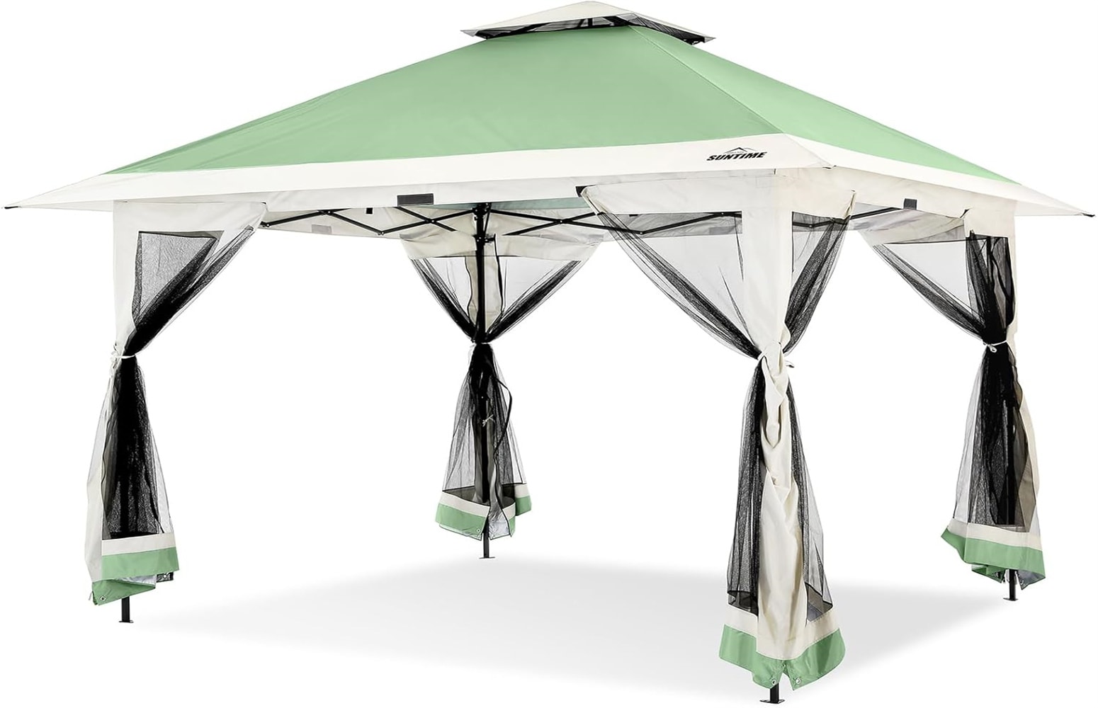 CESICIA GA-ZT-25 12-ft x 12-ft Gazebos Olive Gazebo with Soft Top Roof (Screen Included)