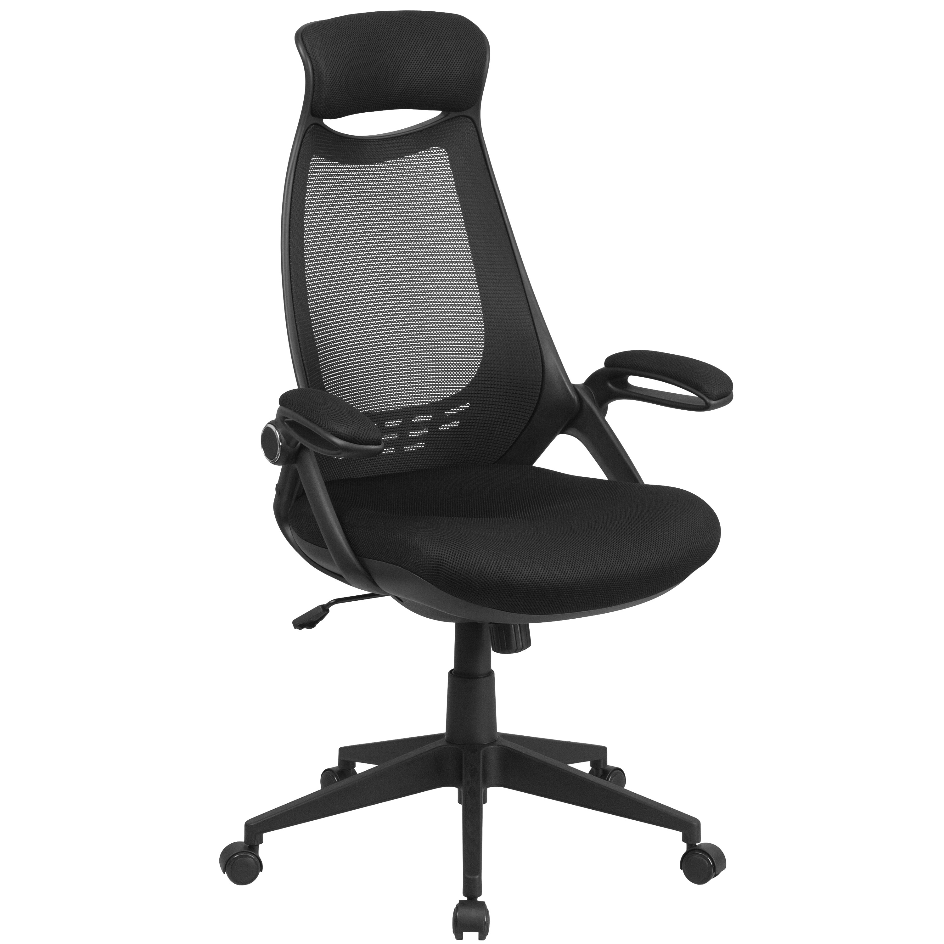 Flash Furniture Black Contemporary Adjustable Height Swivel Mesh Executive  Chair in the Office Chairs department at