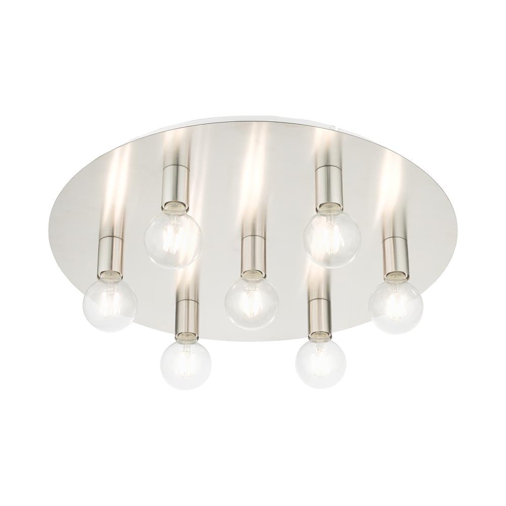 Hillview Brushed Nickel 7-Light Versatile Flush Mount