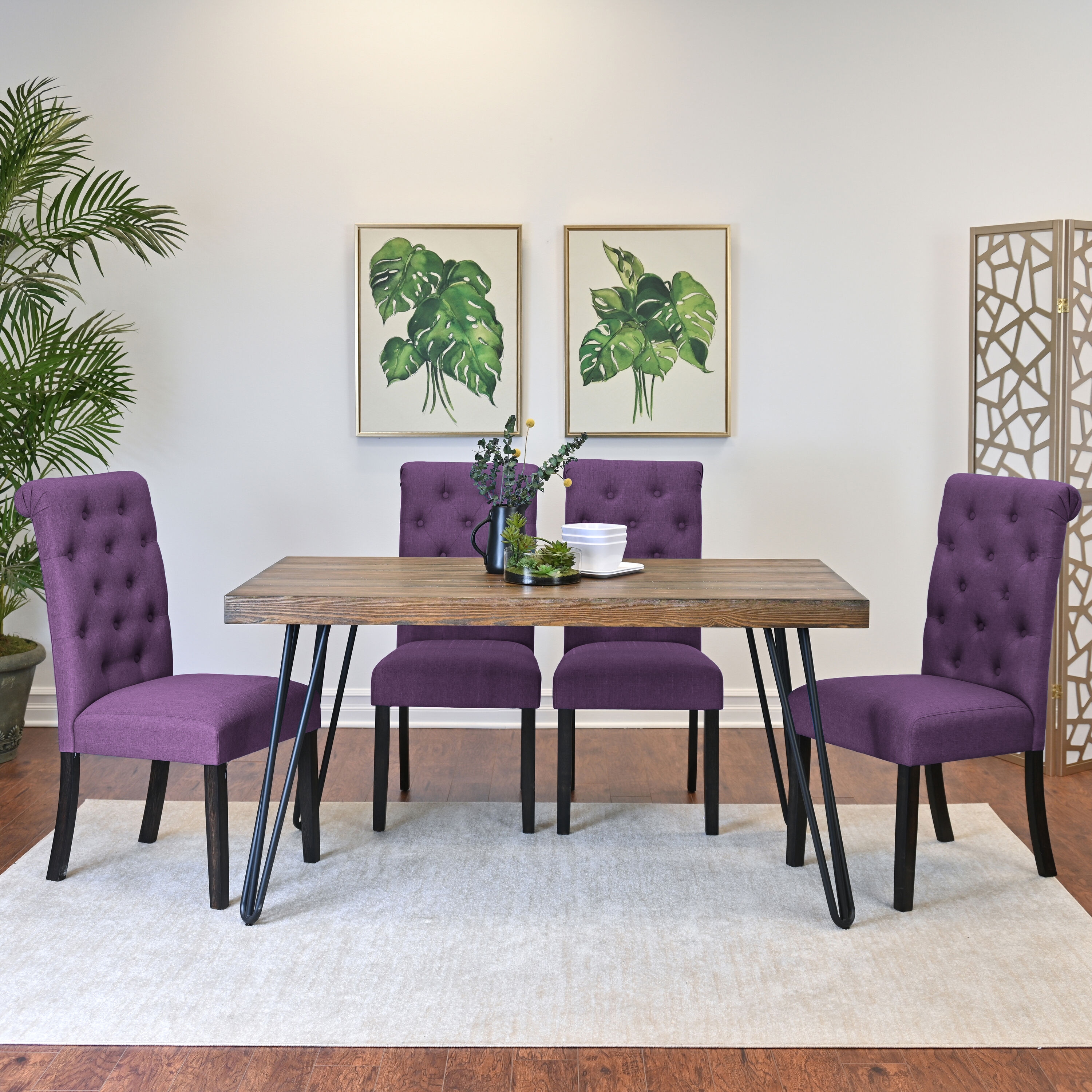 Roundhill Furniture T8741-C361PLX3 Dining-Sets - View #4