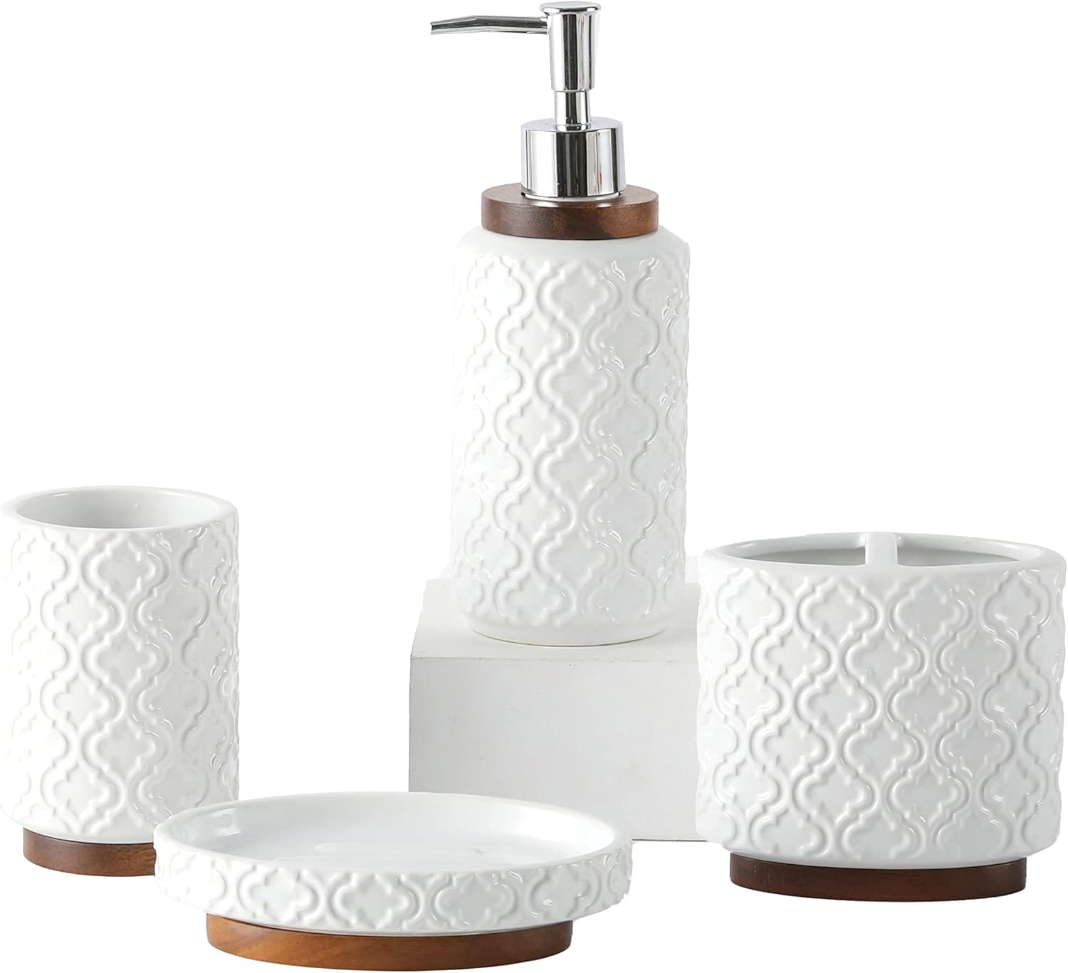 Zeus & Ruta HL-BS-033 White Ceramic Bath accessory set