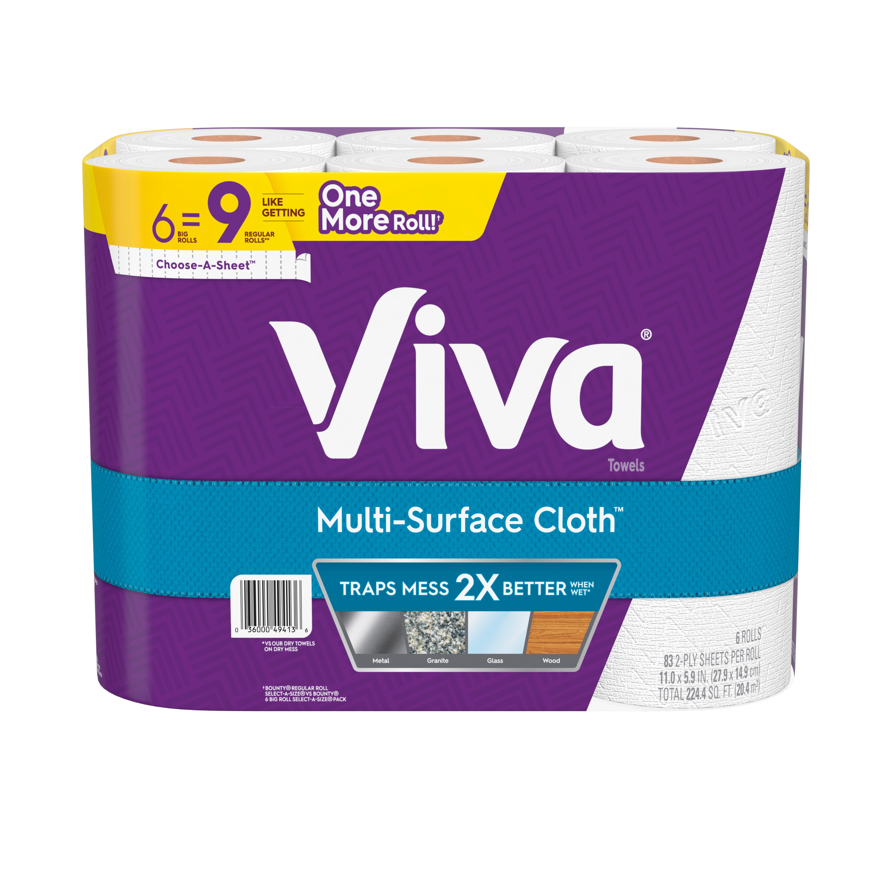  Viva Multi-Surface Cloth Paper Towels, Task Size - 12