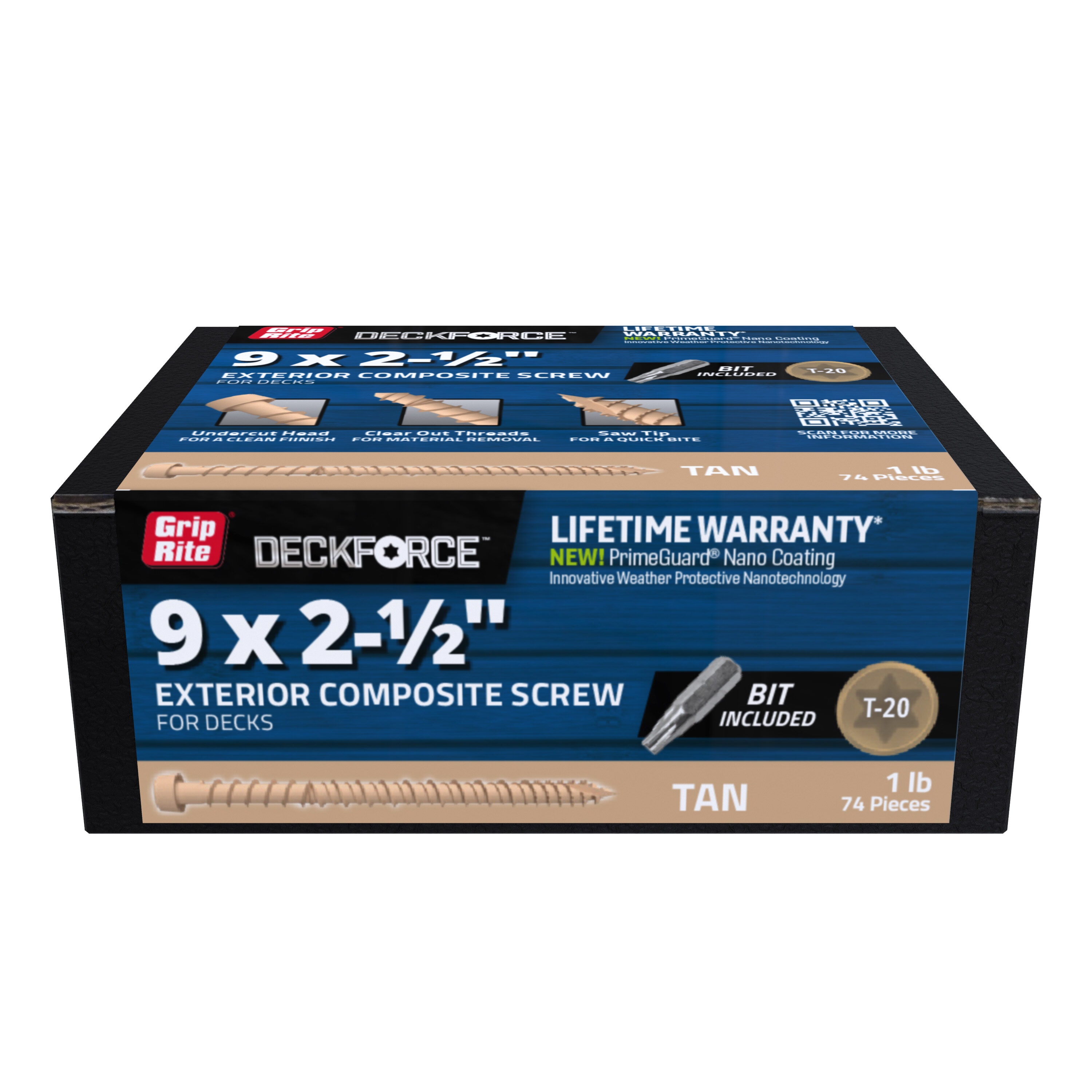 DeckForce by Grip Rite GRDFCS212GCD1 #9 x 2-1/2-in Composite Deck Screws ( 74 -Per Box )
